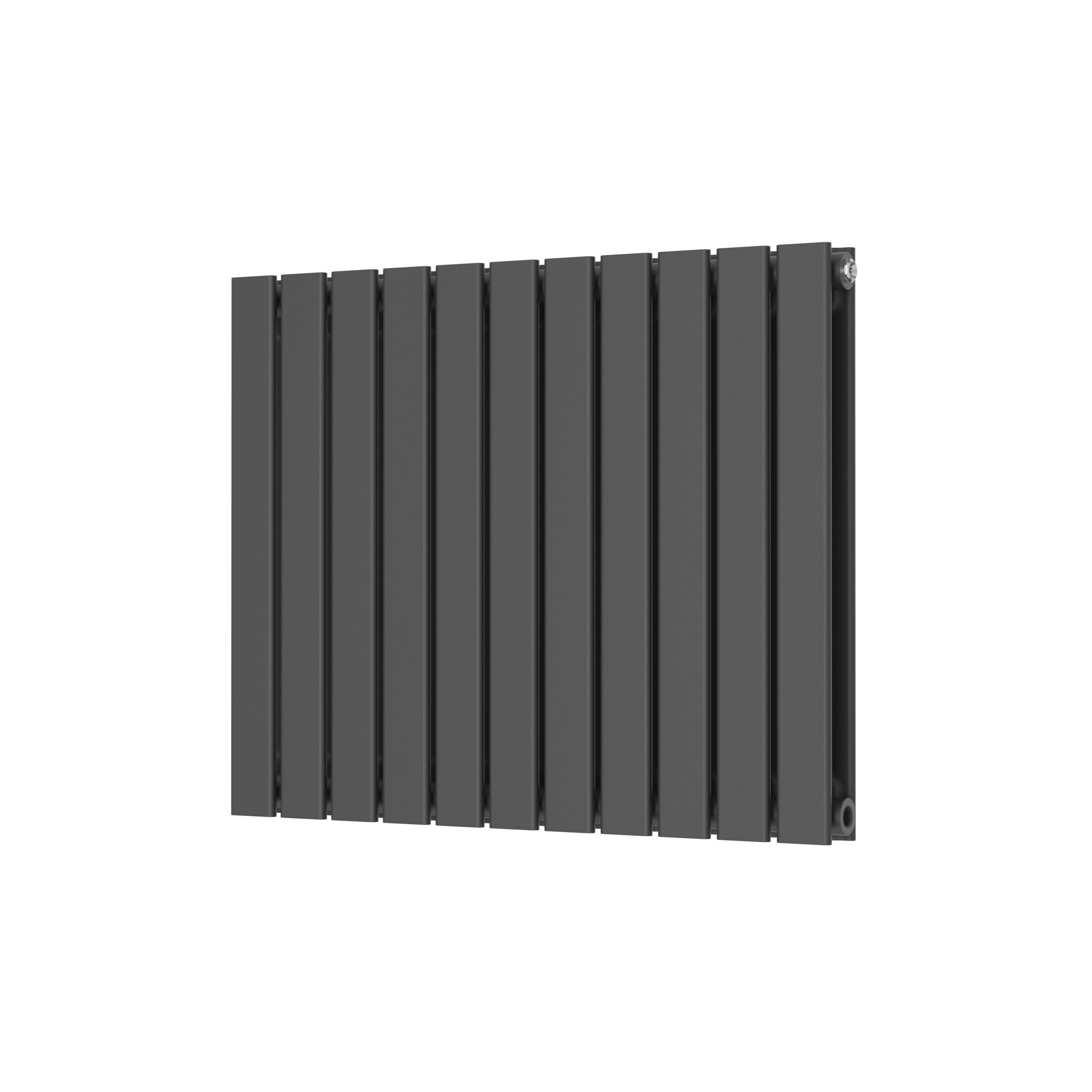 Scudo Bravo anthracite designer radiator, double panel, 600mm x 750mm rectangular