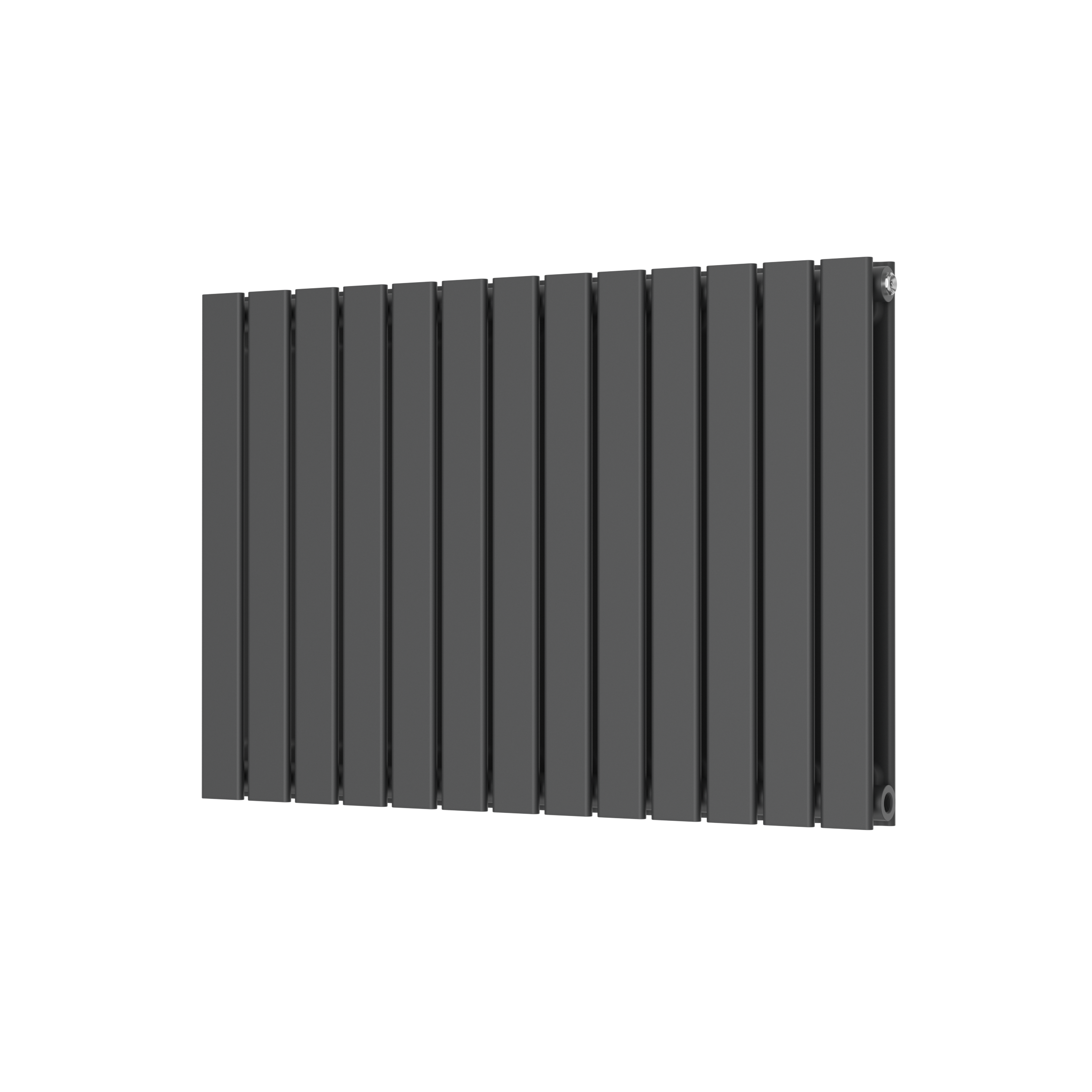 Scudo Bravo anthracite designer radiator, double panel, 600mm height x 886mm width