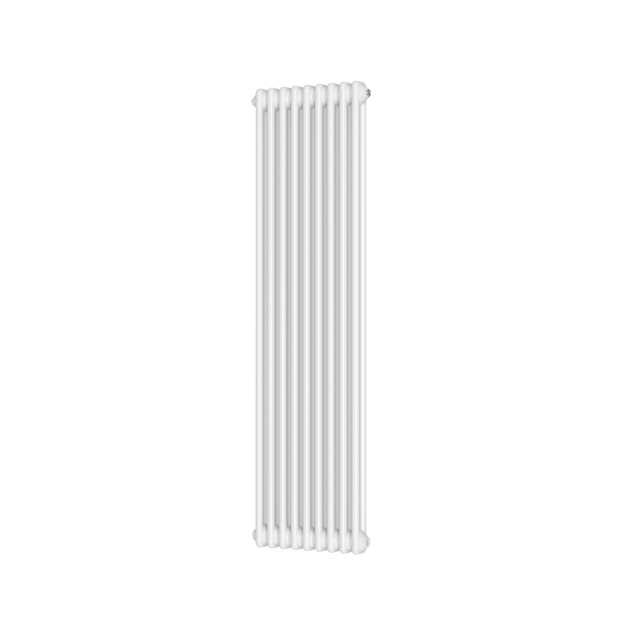 Scudo Column white vertical radiator, 2 column design, 1500mm height x 425mm width, 9 sections