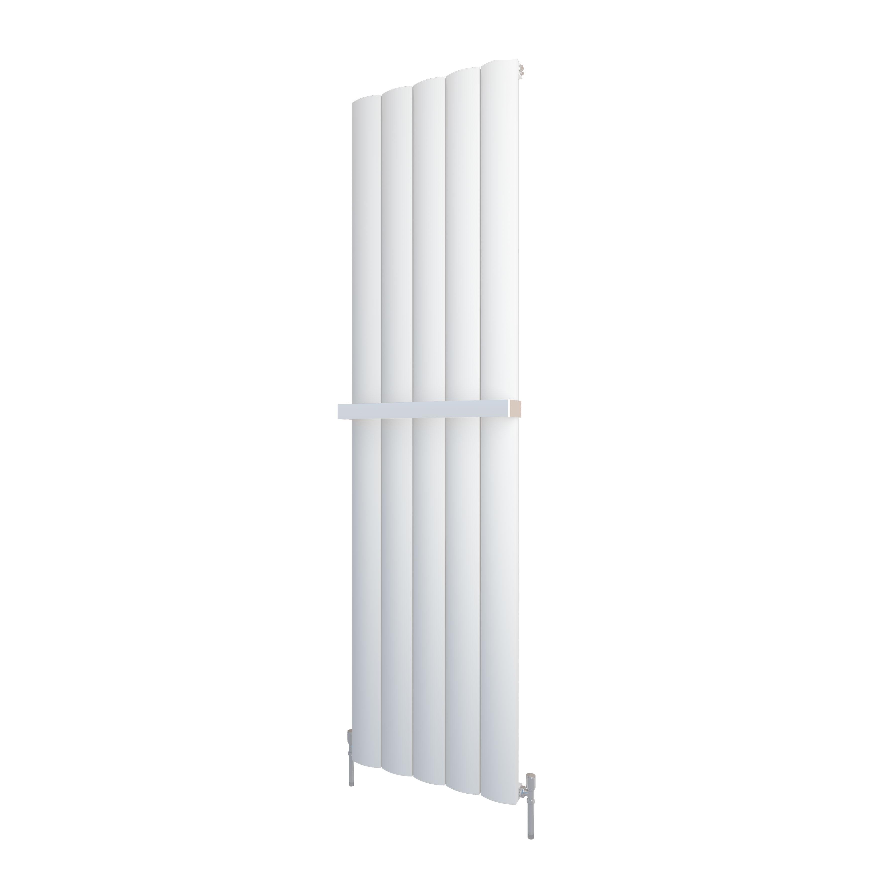 Scudo Korali white aluminum vertical towel warmer, 1800mm height, 470mm width