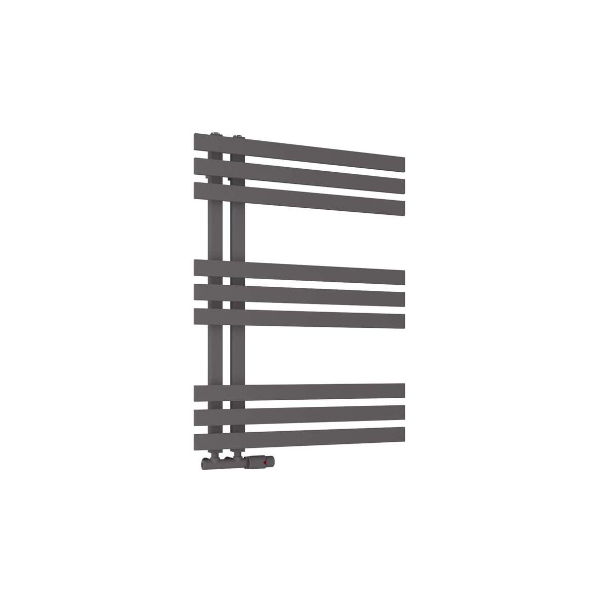 Scudo Elizabeth anthracite steel towel warmer, 800mm high by 600mm wide