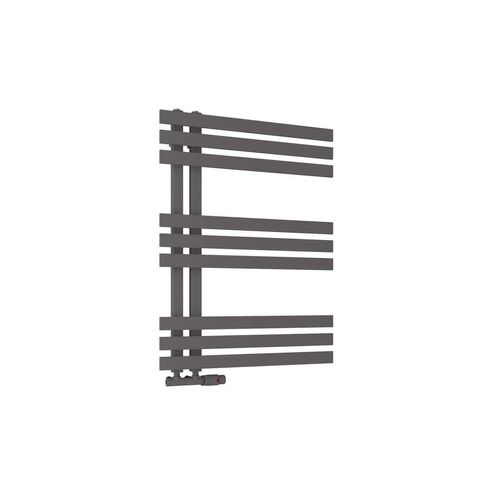 Scudo Elizabeth anthracite steel towel warmer, 800mm high by 600mm wide