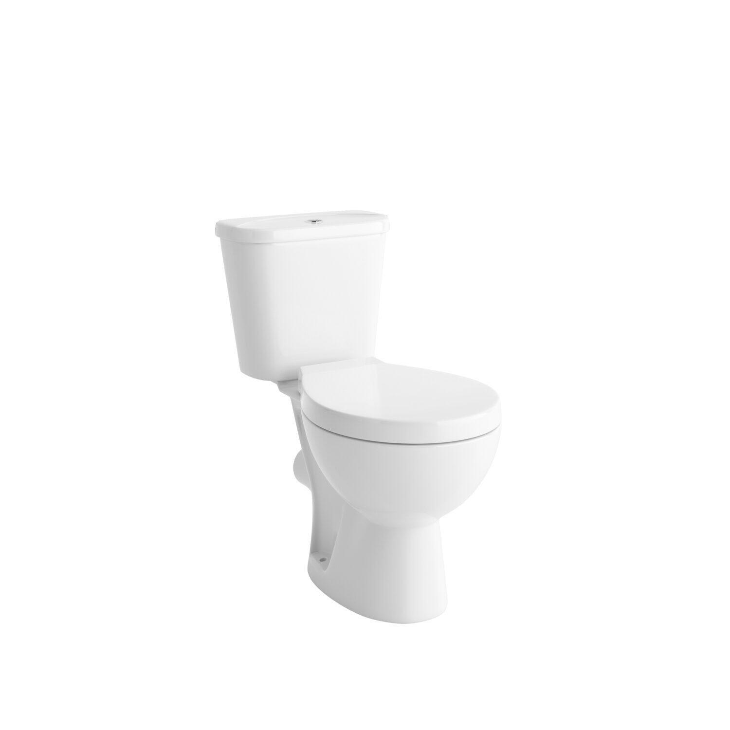 Scudo complete rimless toilet set in white ceramic with close coupled cistern and push button flush