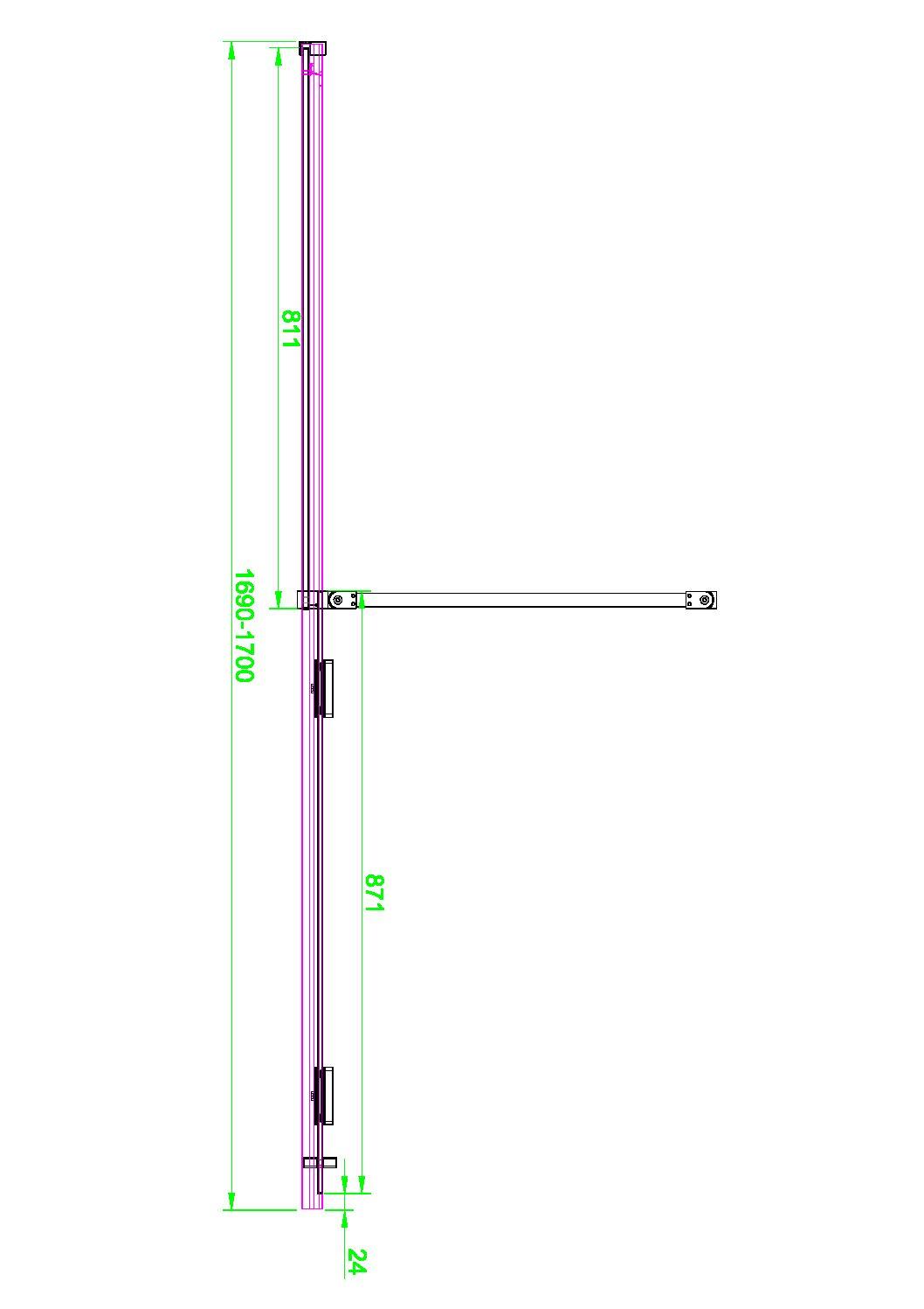 Scudo Momentum 8mm clear glass sliding wetroom door, 1700mm nominal width, 2000mm height