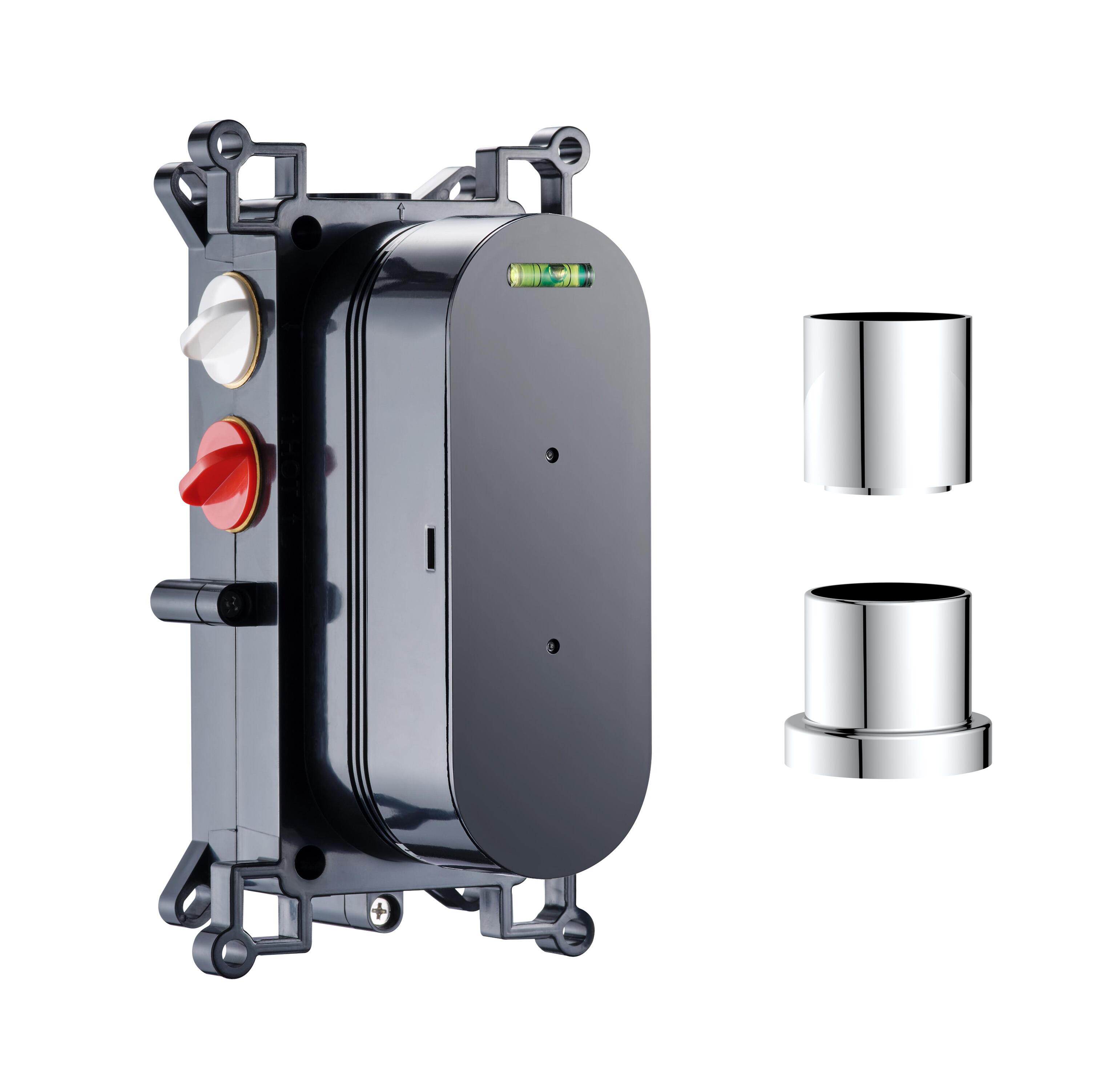 Scudo concealed shower valve body, 1 outlet, chrome finish, stainless steel