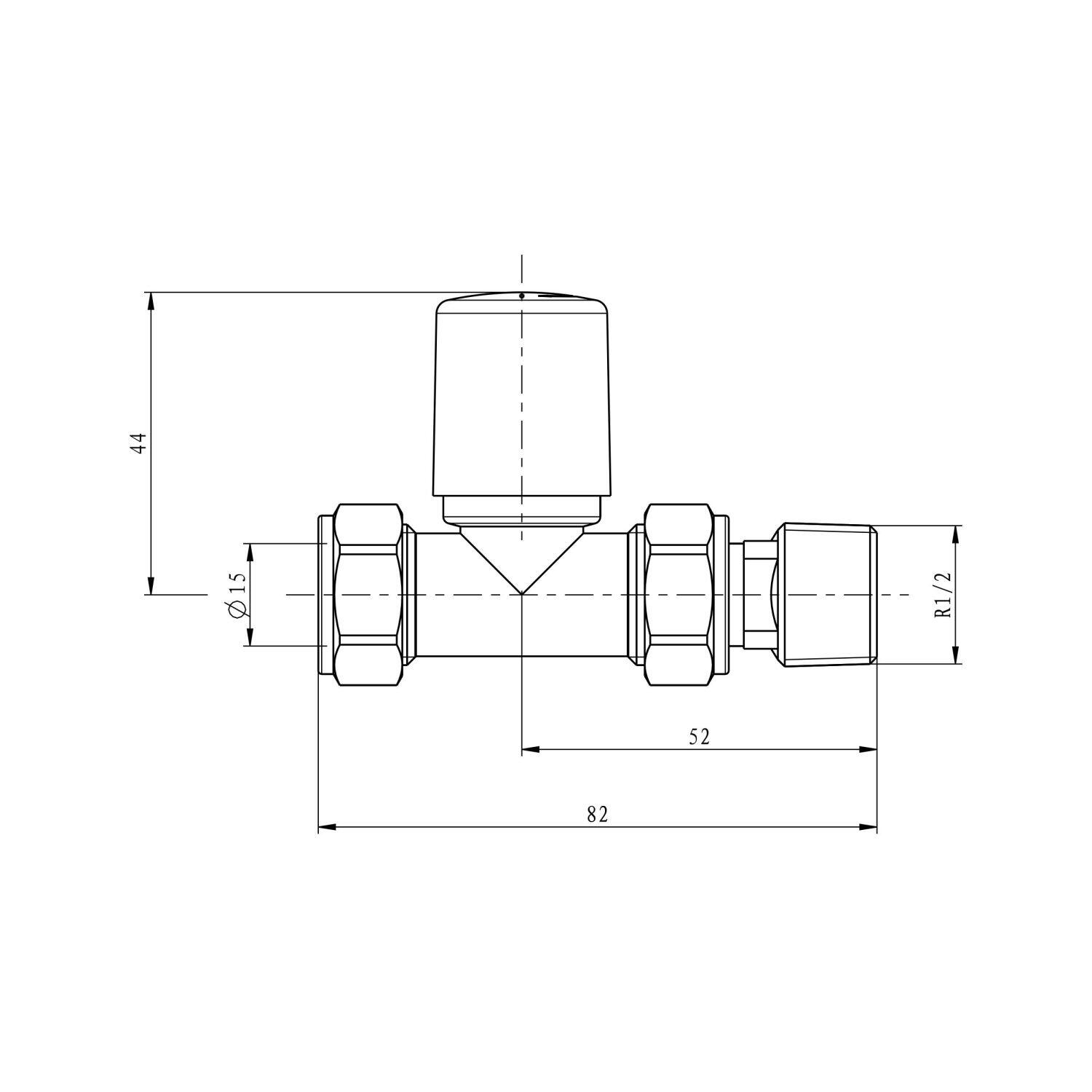 Scudo Gunmetal Straight Radiator Valve pair, 15mm, brass construction