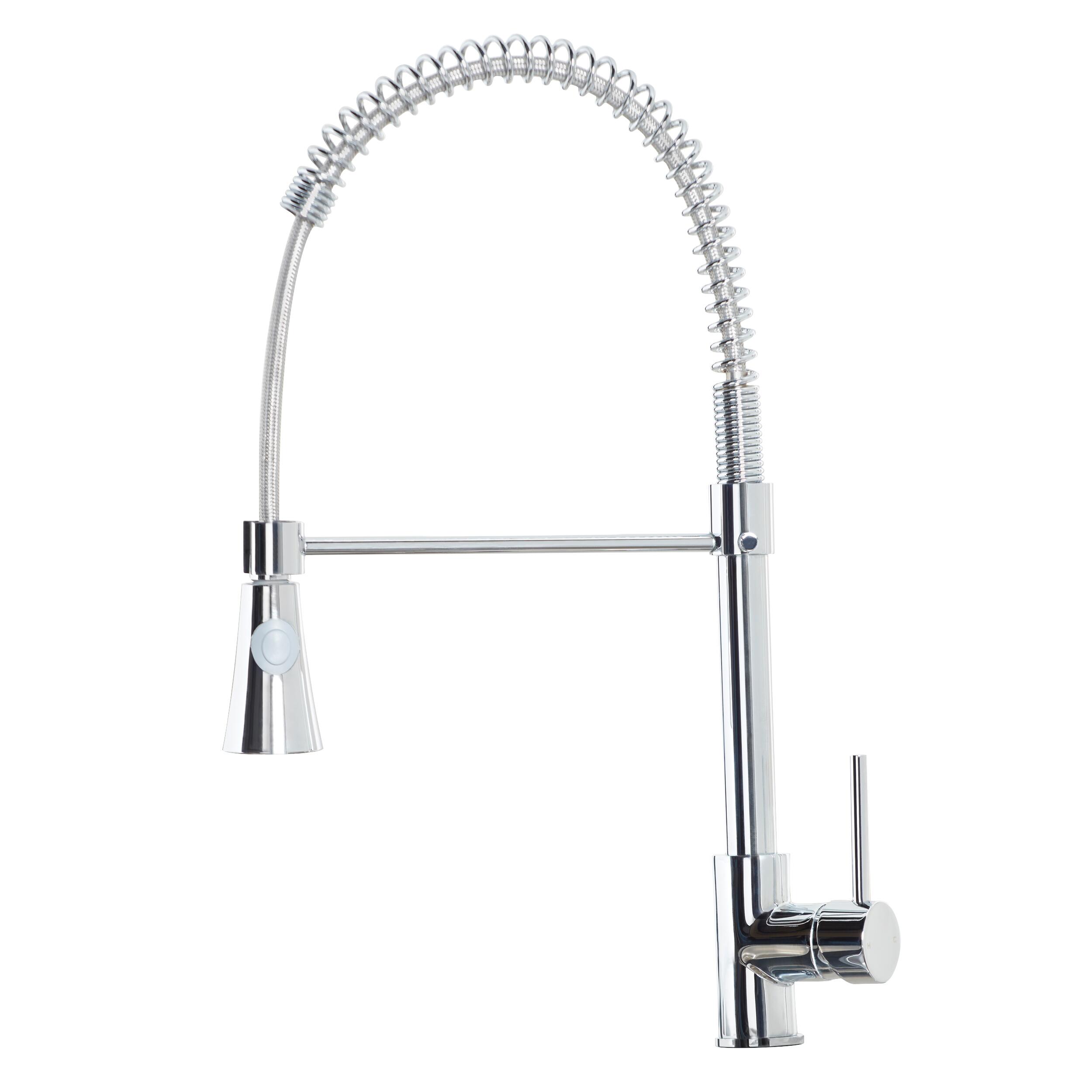 Scudo Tirare chrome 1 tap hole kitchen tap with lever handle and swivel spout