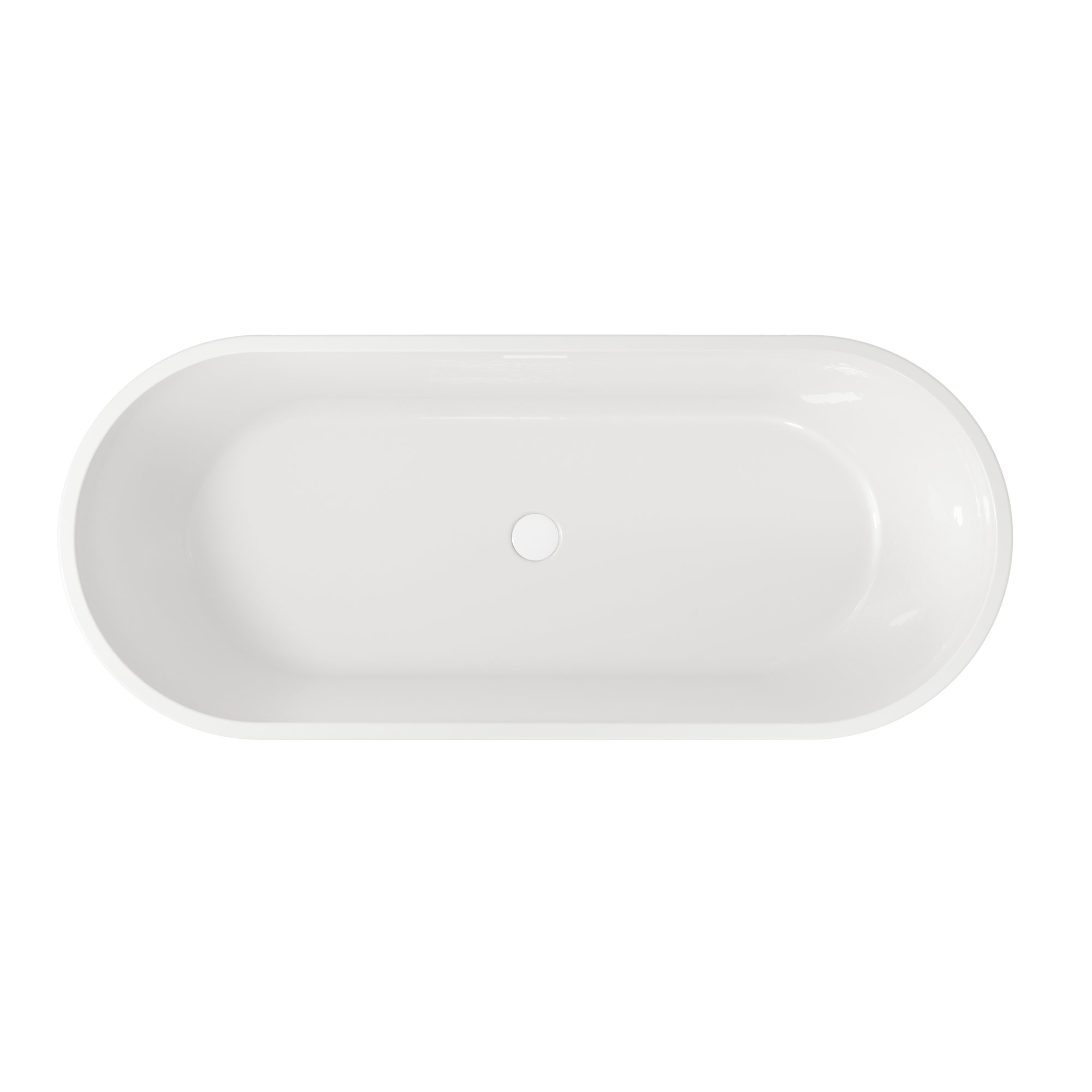 Scudo Form white acrylic freestanding bath, pill shape, 1650mm x 700mm