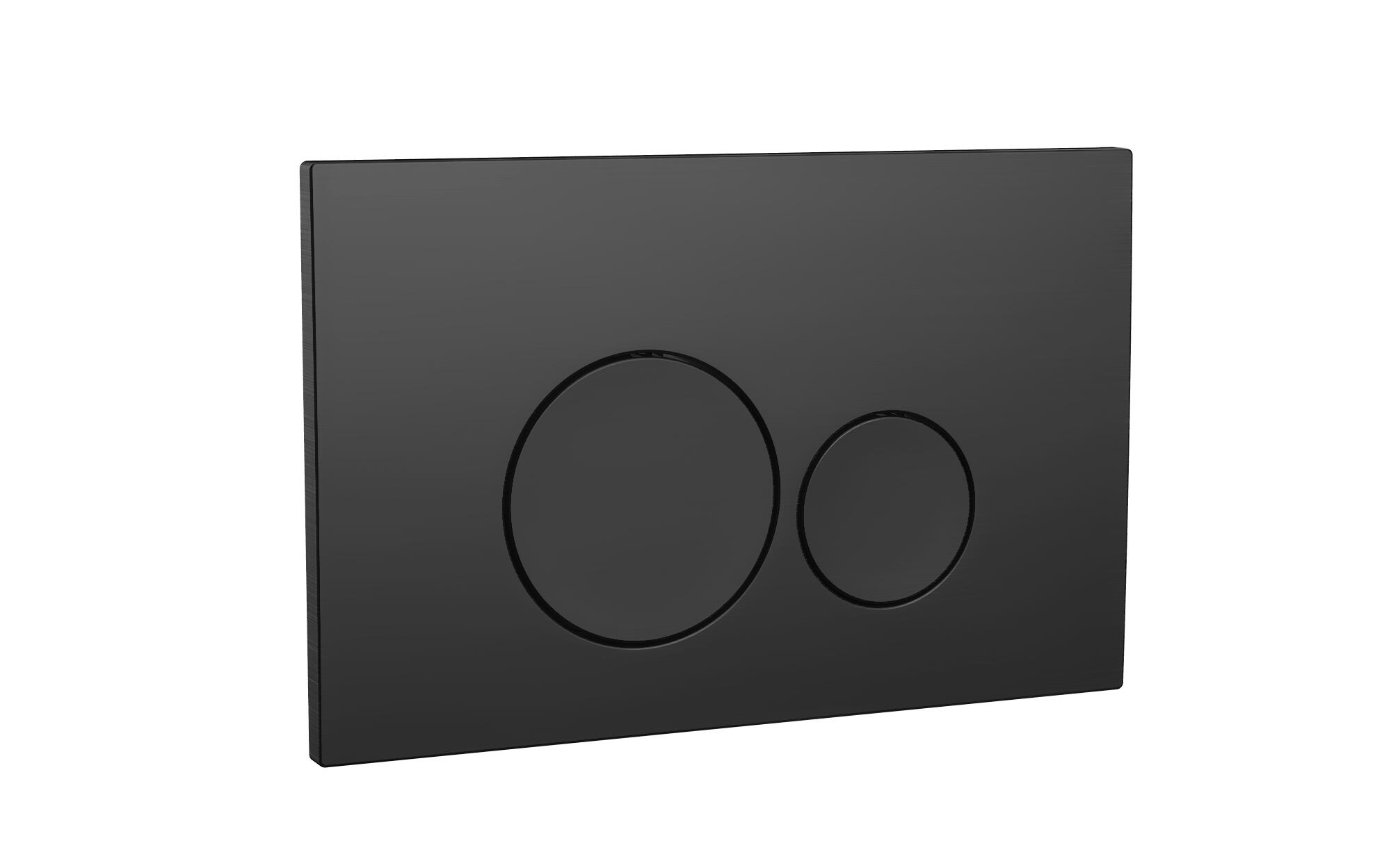 Scudo Round Dual Flush Button in Black ABS for WC unit