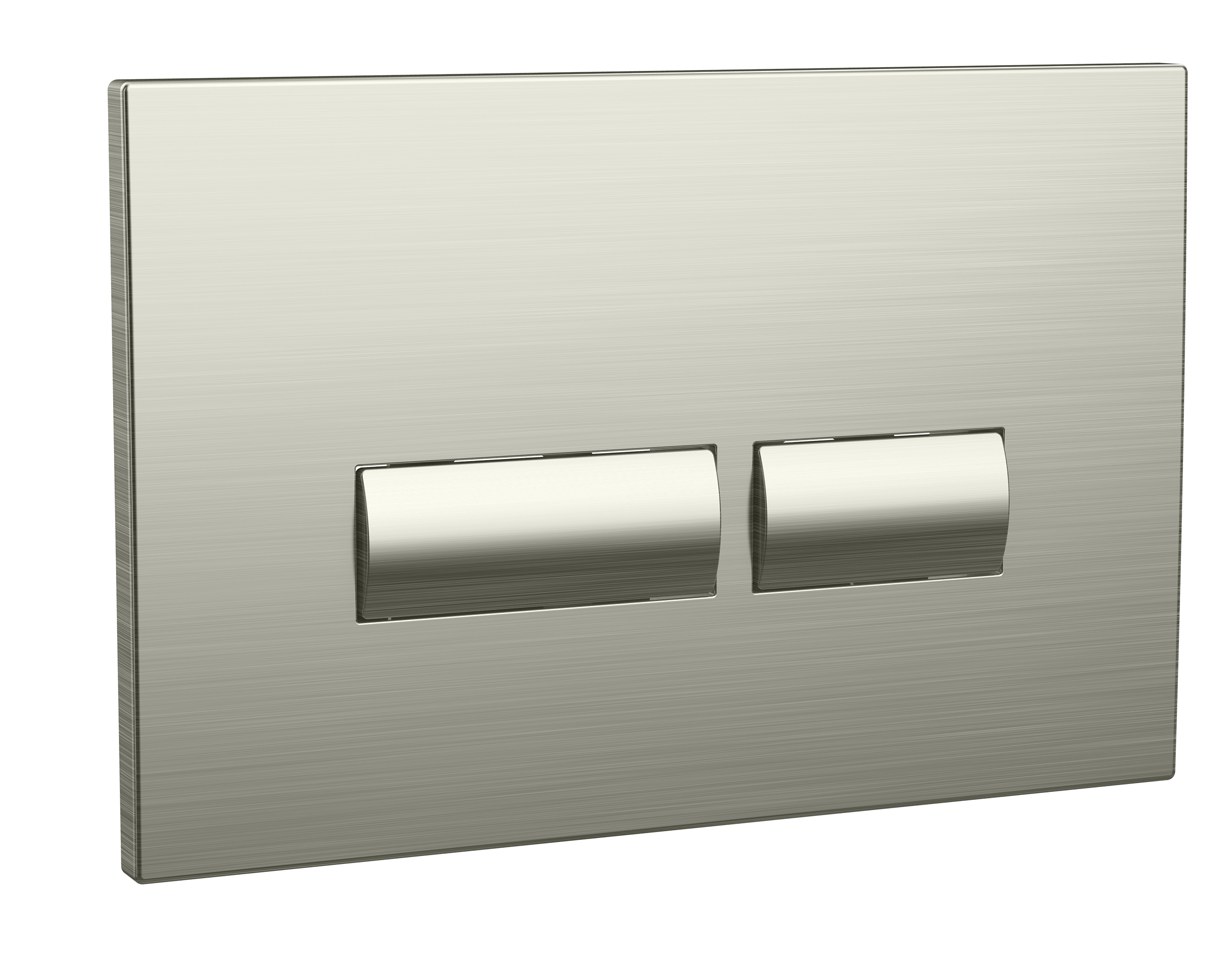 Scudo Square Flush Button in Brushed Nickel ABS