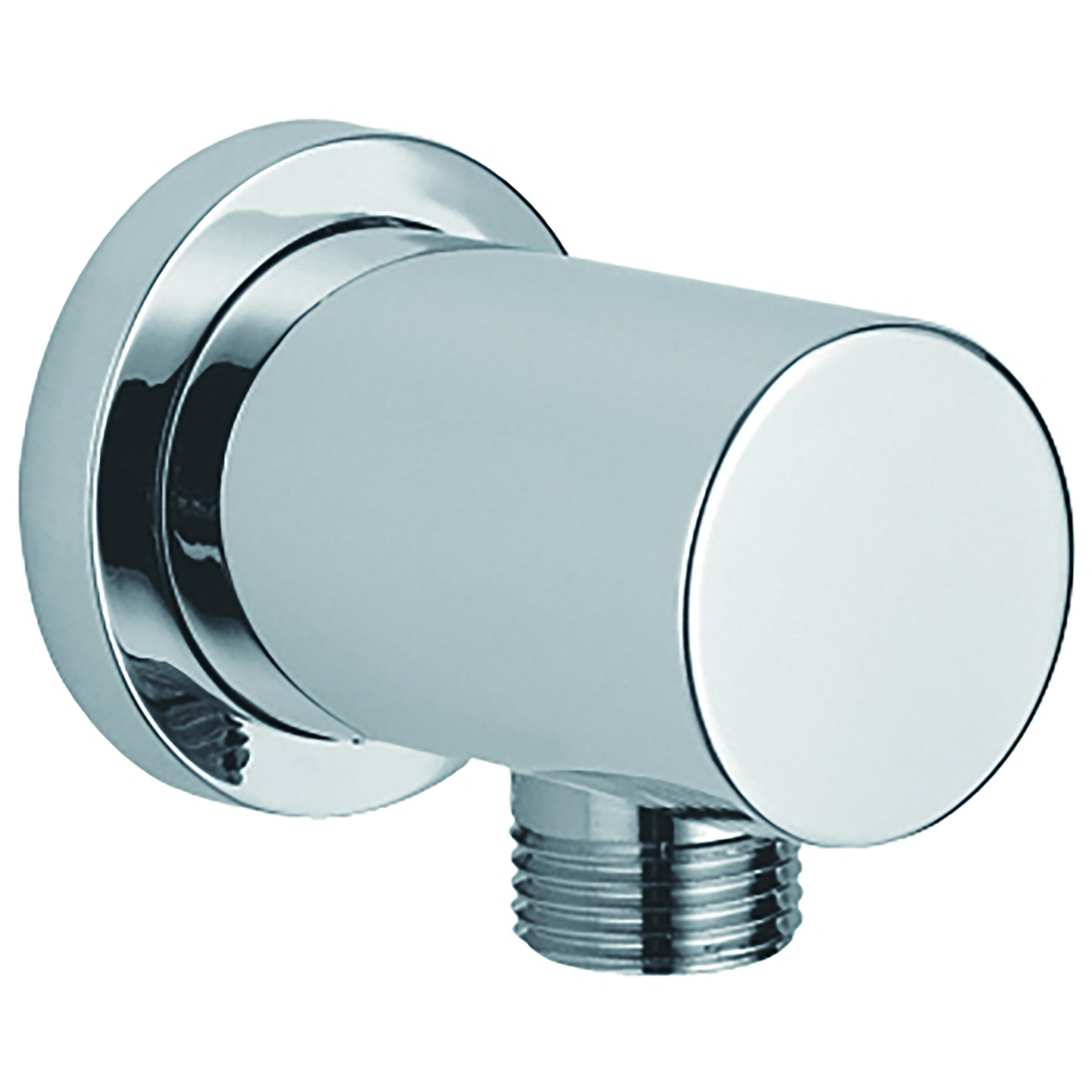 Scudo Round Shower Wall Outlet Elbow in Chrome, steel construction