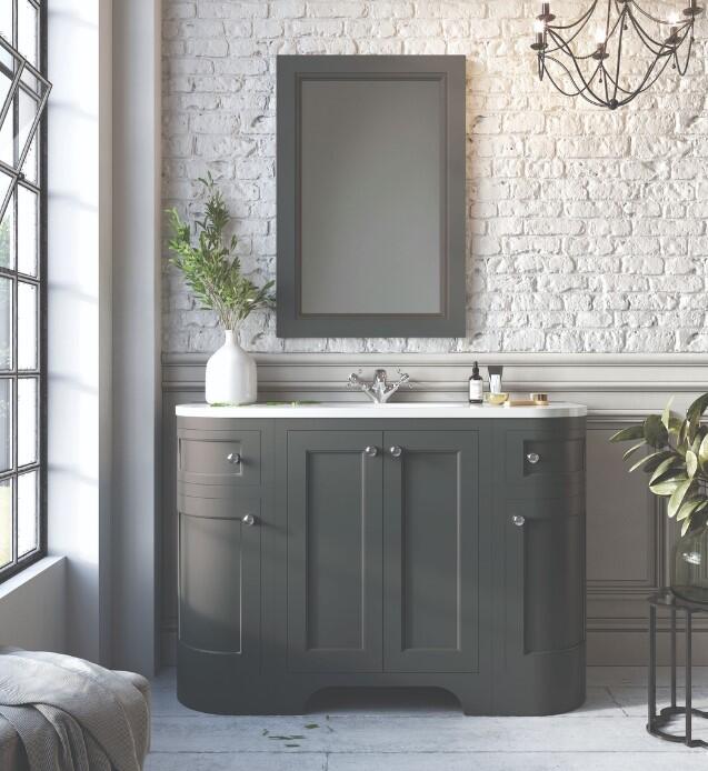 Scudo Brunswick 300 Left Return Unit, Spa Grey, traditional floorstanding