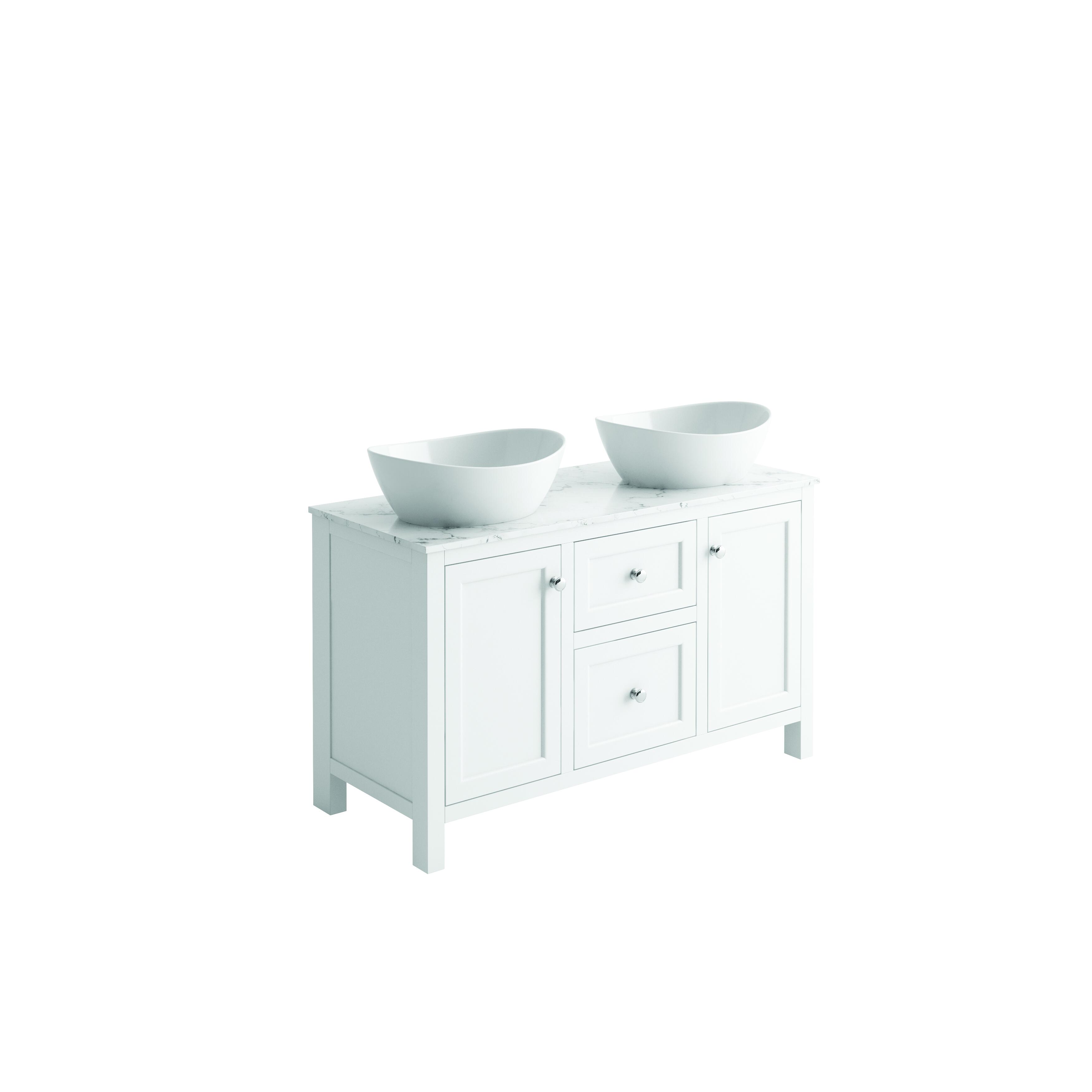 Scudo Montpelier 1200mm freestanding vanity unit, Arctic White, traditional style