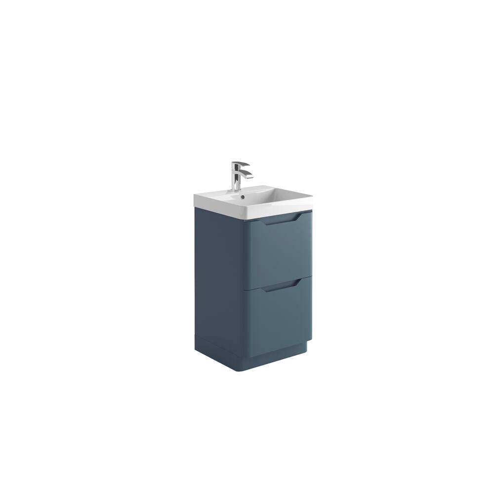 Scudo Ella 474mm floorstanding cloakroom unit in blue melamine