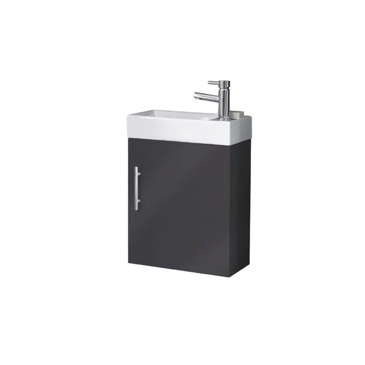 Scudo Lanza 390mm wall hung vanity unit in White High Gloss MDF, contemporary style