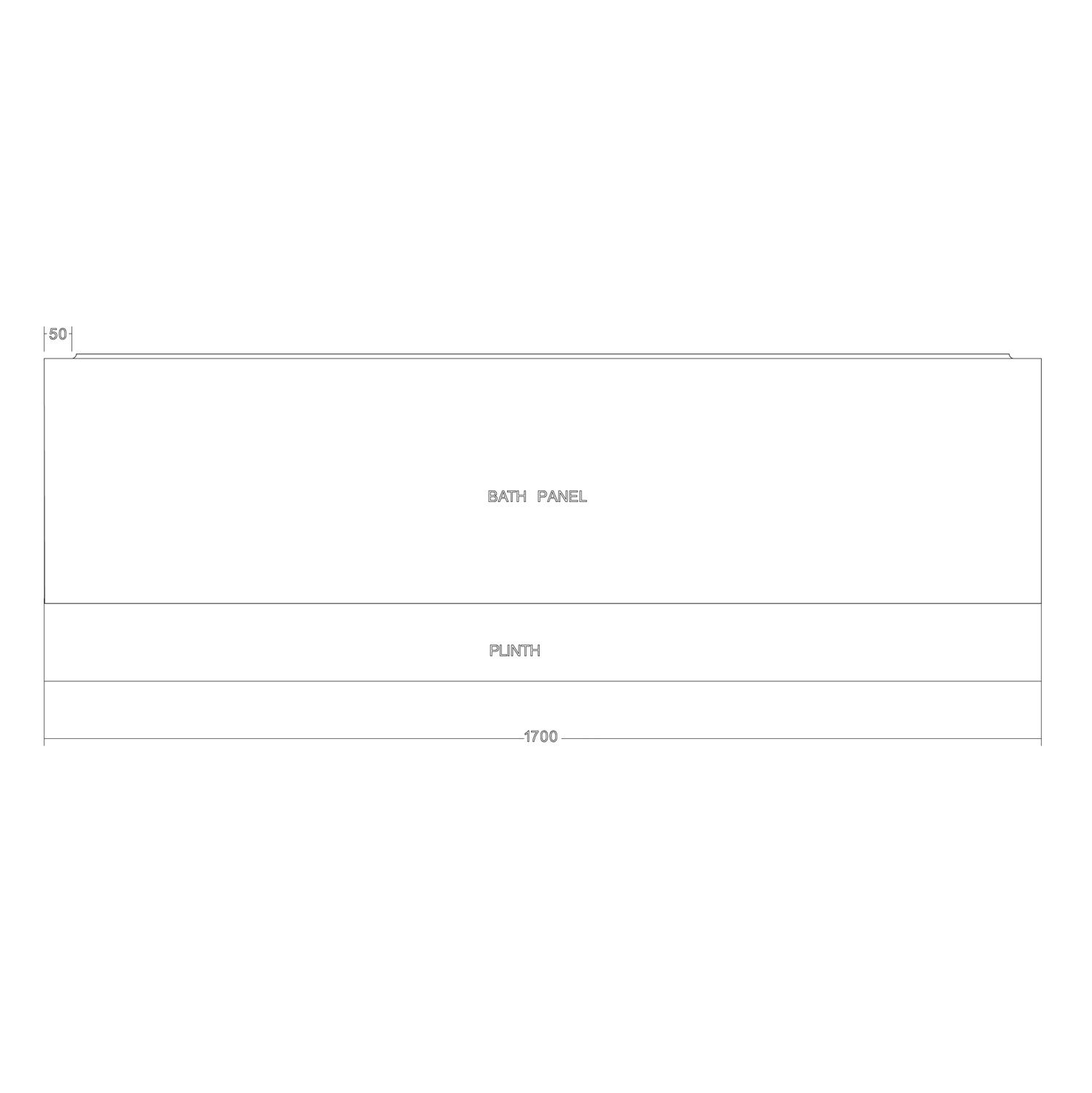 Scudo Matt Grey vinyl wrap bath panel, 1700mm wide, adjustable height