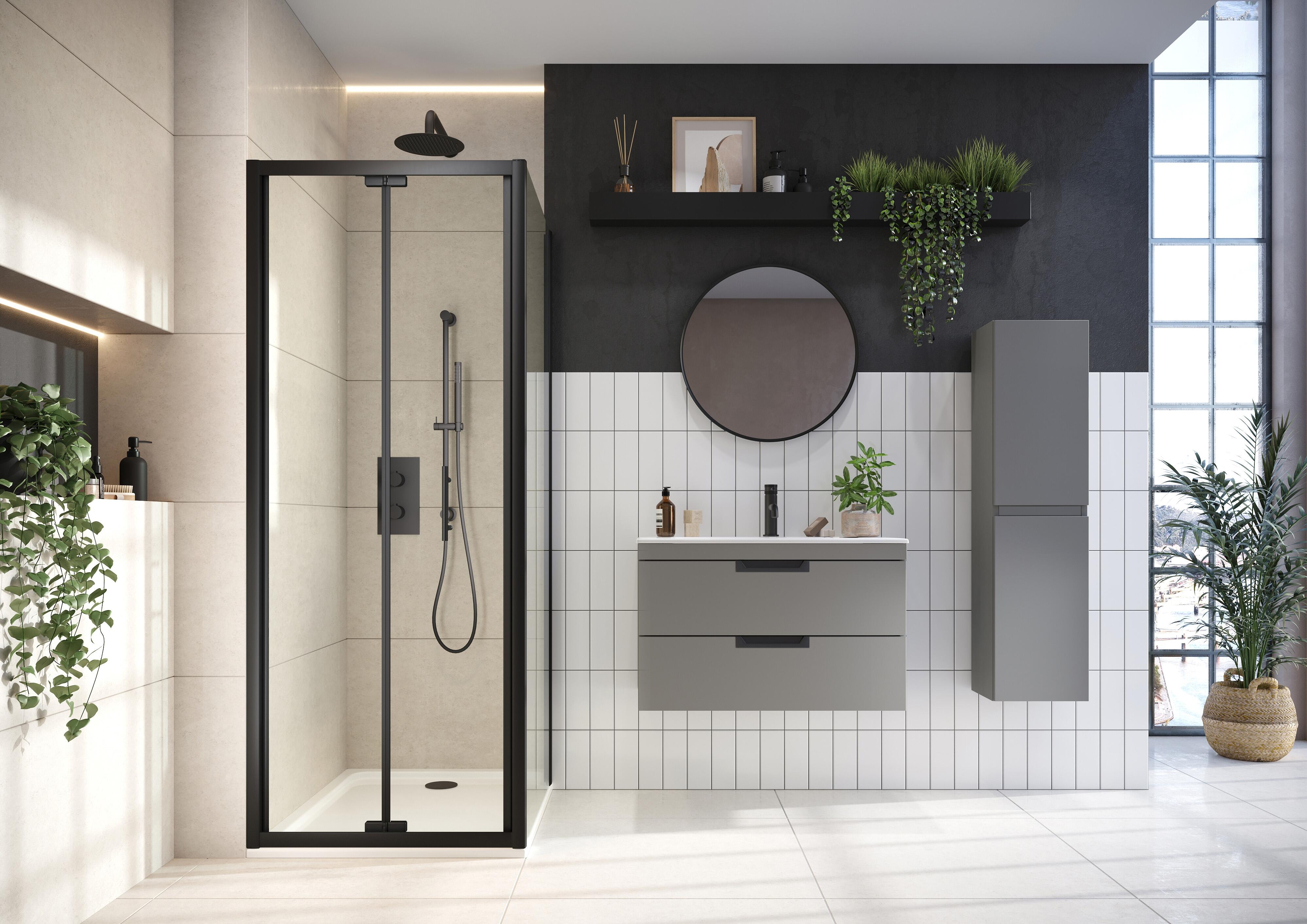 Scudo Aubrey 800mm wall hung vanity unit, matt grey MFC, contemporary style