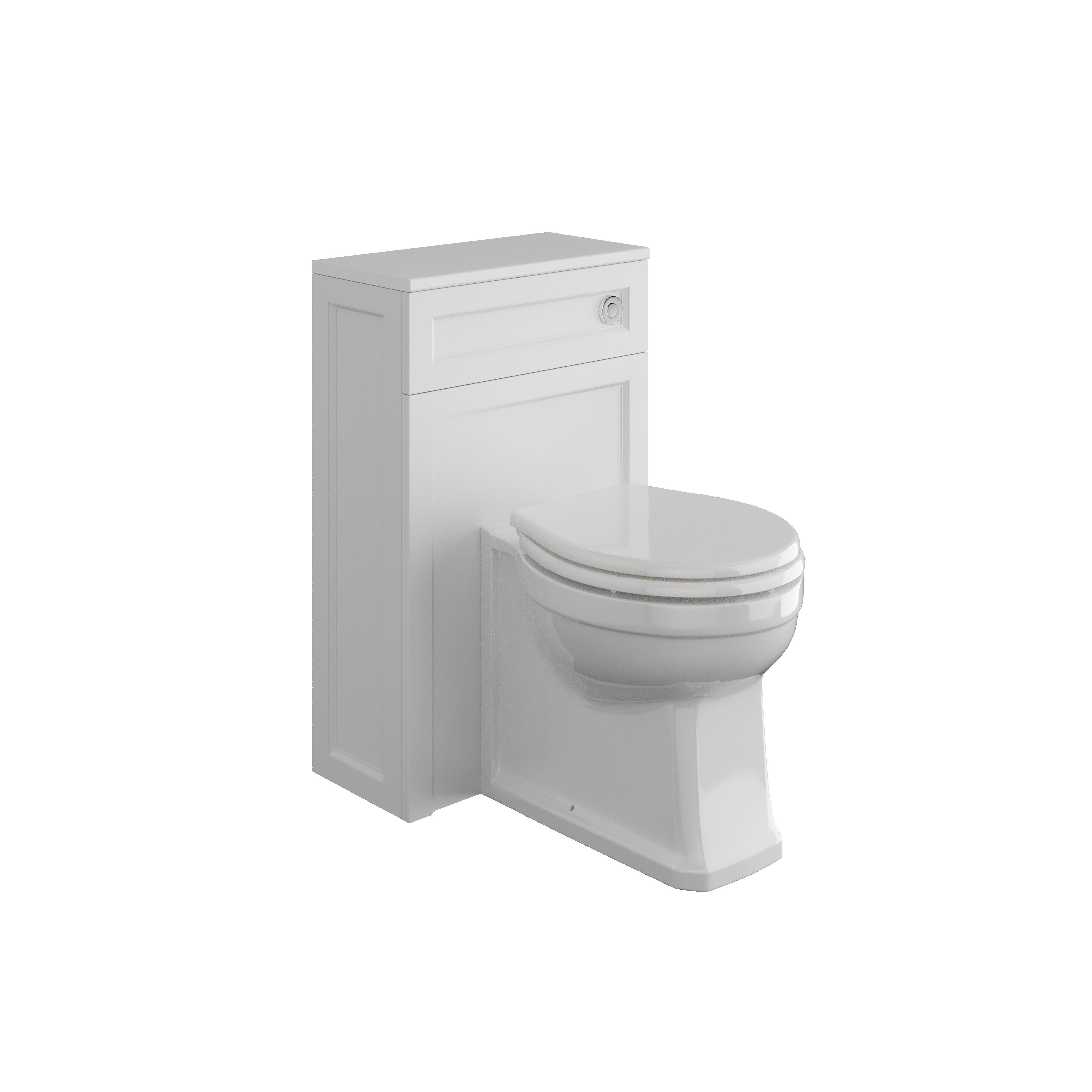 Scudo Harrogate Arctic White traditional WC unit, 500mm wide, MDF.