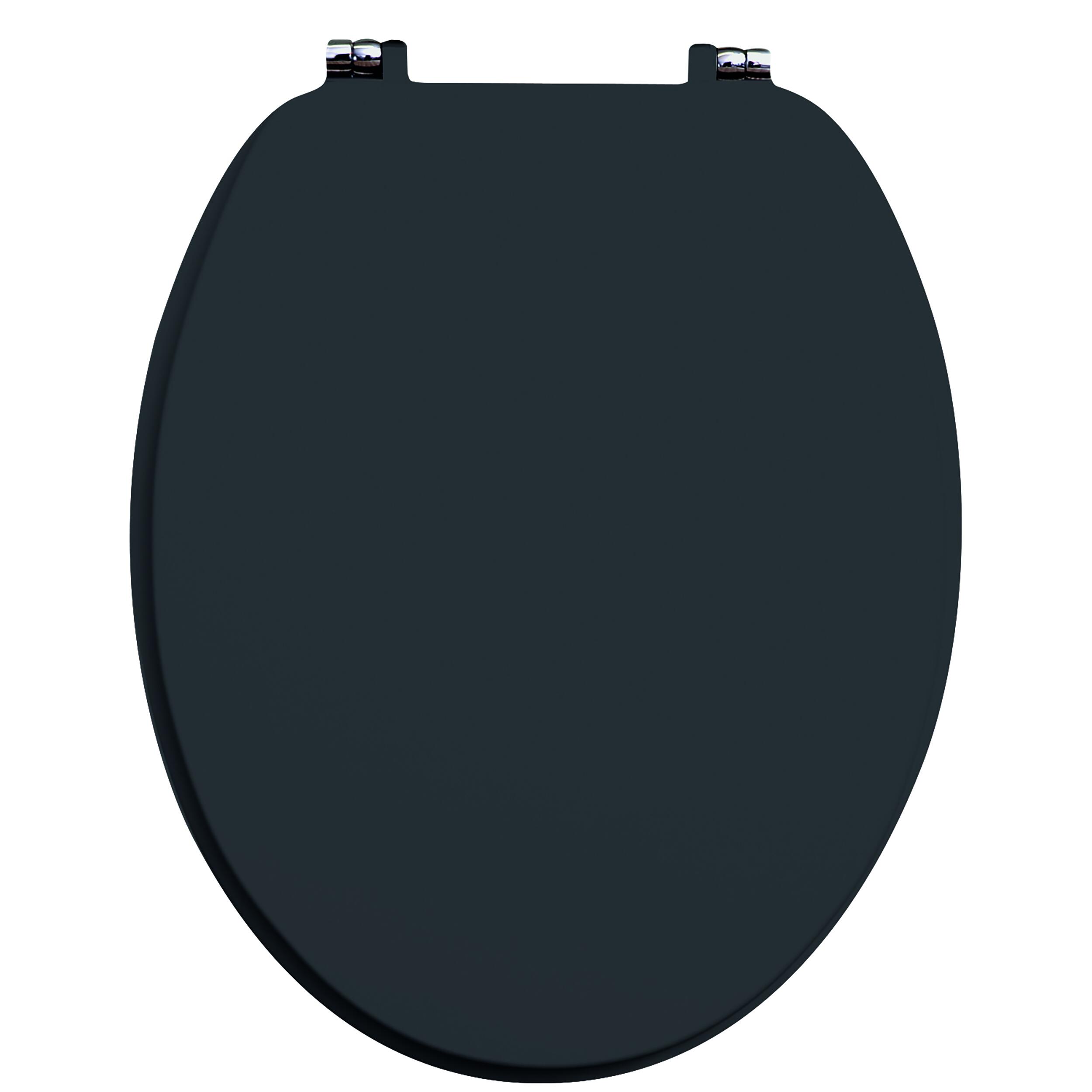 Scudo round toilet seat in matt grey with soft close hinges and top fix mounting