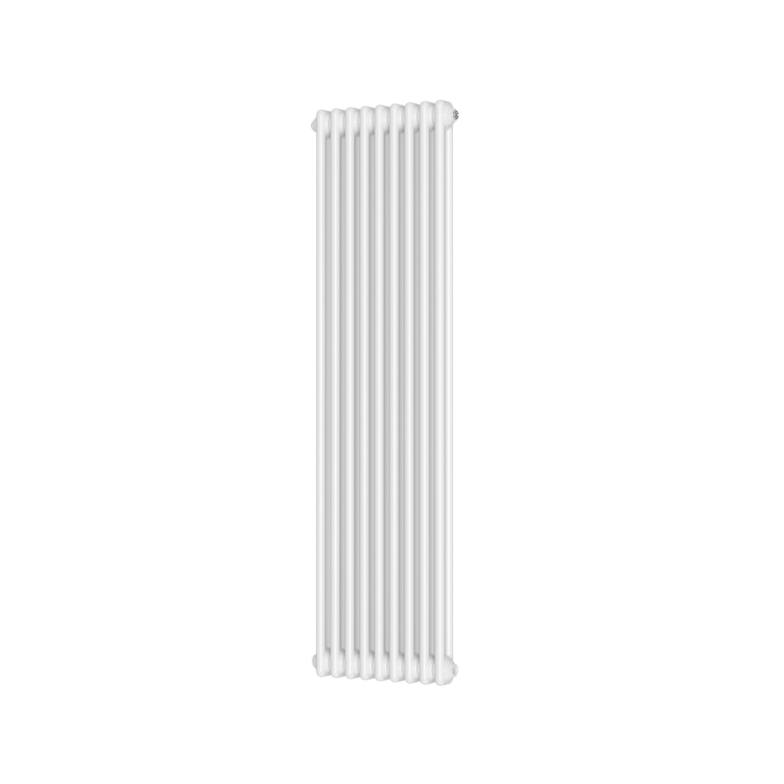 Scudo Column white vertical radiator, 2 column design, 1500mm height x 425mm width, 9 sections