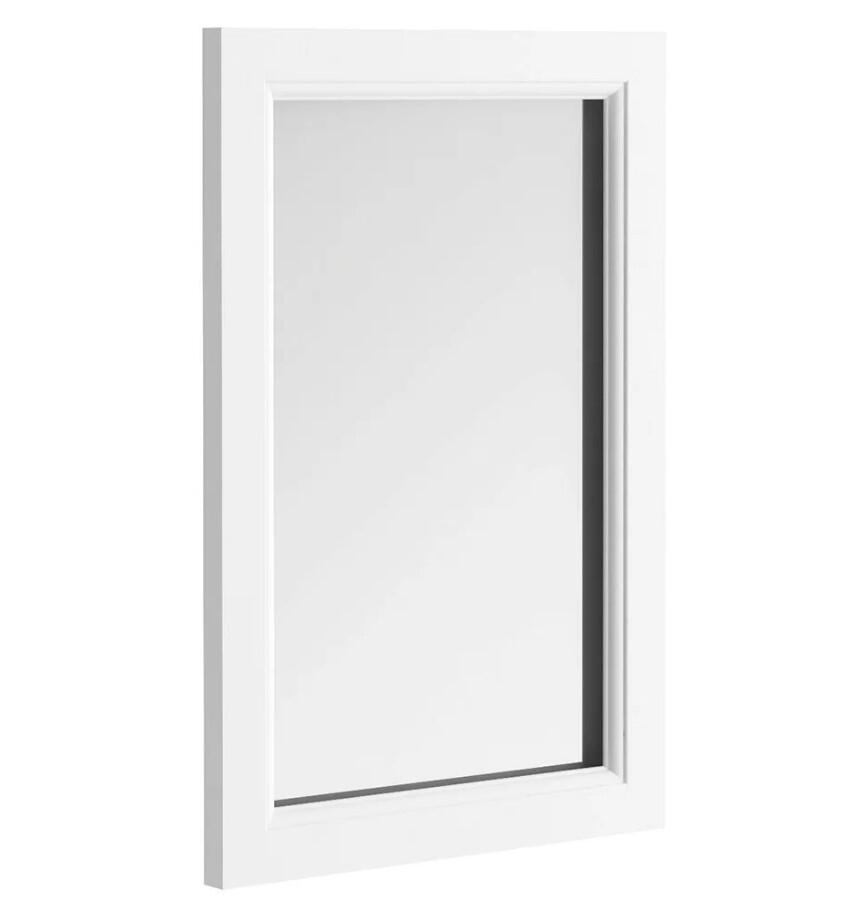 Scudo Harrogate Arctic White MDF framed rectangular wall mirror 600x900mm