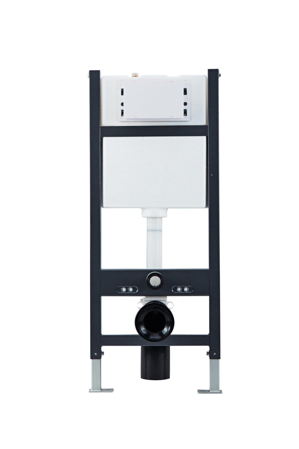 Scudo wall hung toilet frame with pneumatic concealed cistern, Stainless Steel