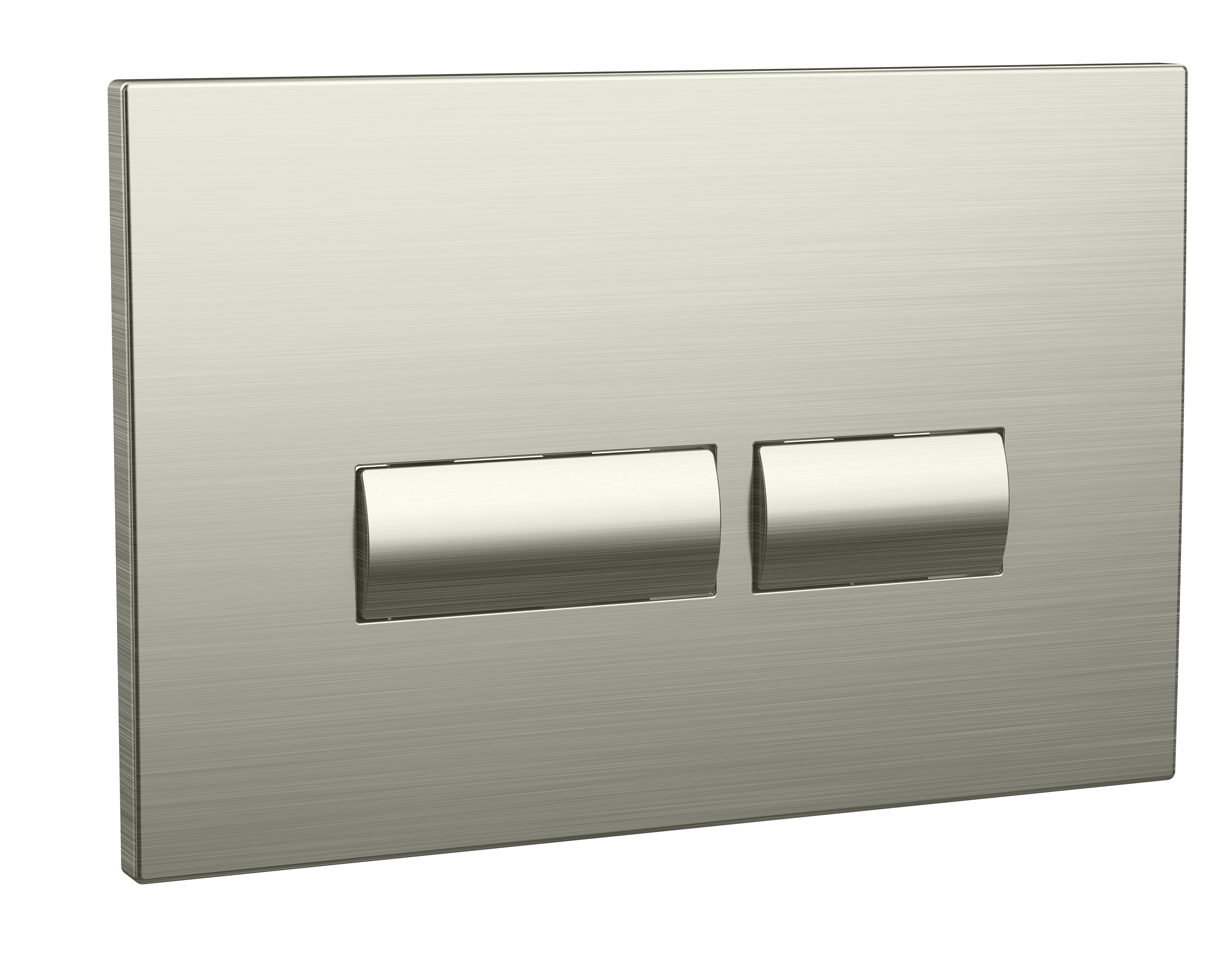 Scudo Square Flush Button in Brushed Nickel ABS