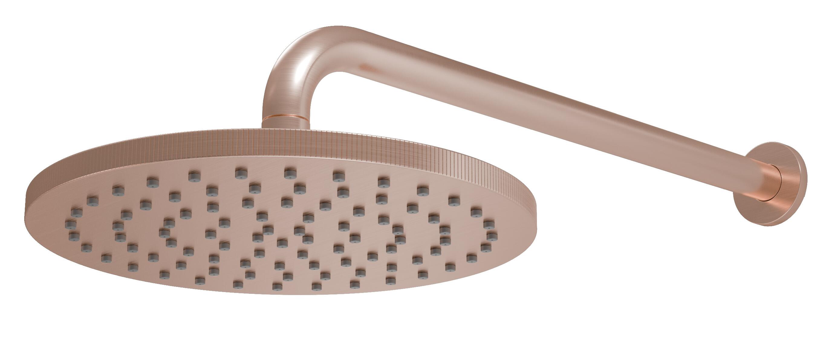 Scudo Core Spotlight fixed shower head in brushed bronze finish