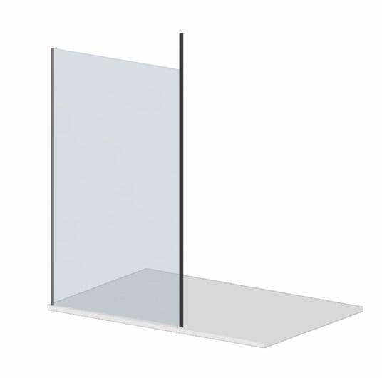 Scudo Recessed Wall and Floor Profile in Black for shower doors