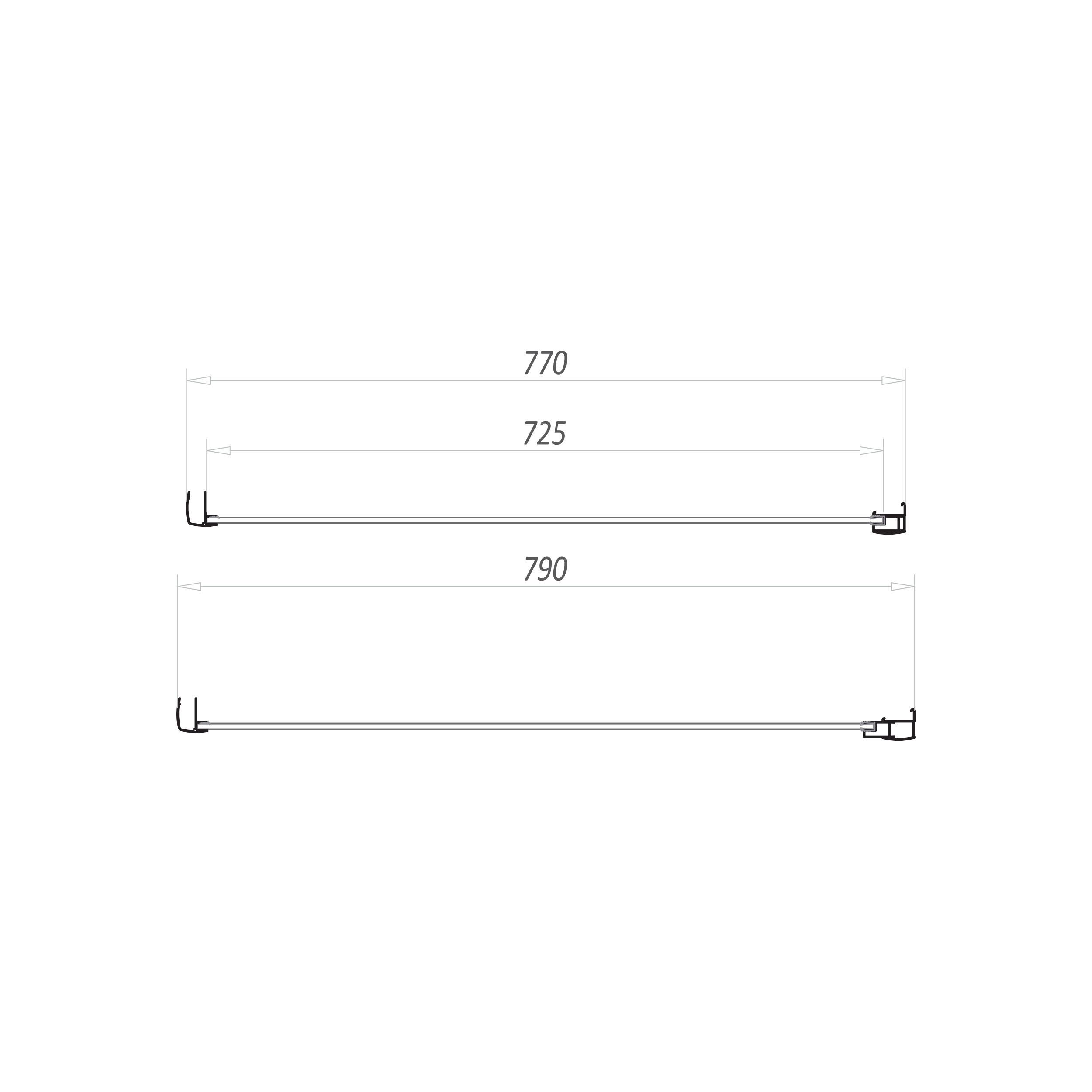 Scudo S6 800mm x 1850mm shower side panel with clear glass and chrome frame