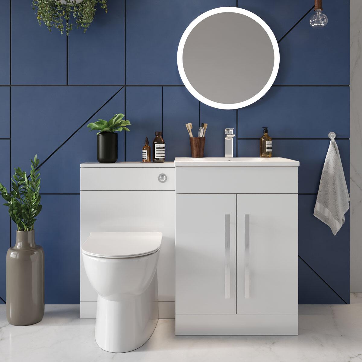 Scudo Lili 590mm floorstanding vanity unit in White High Gloss