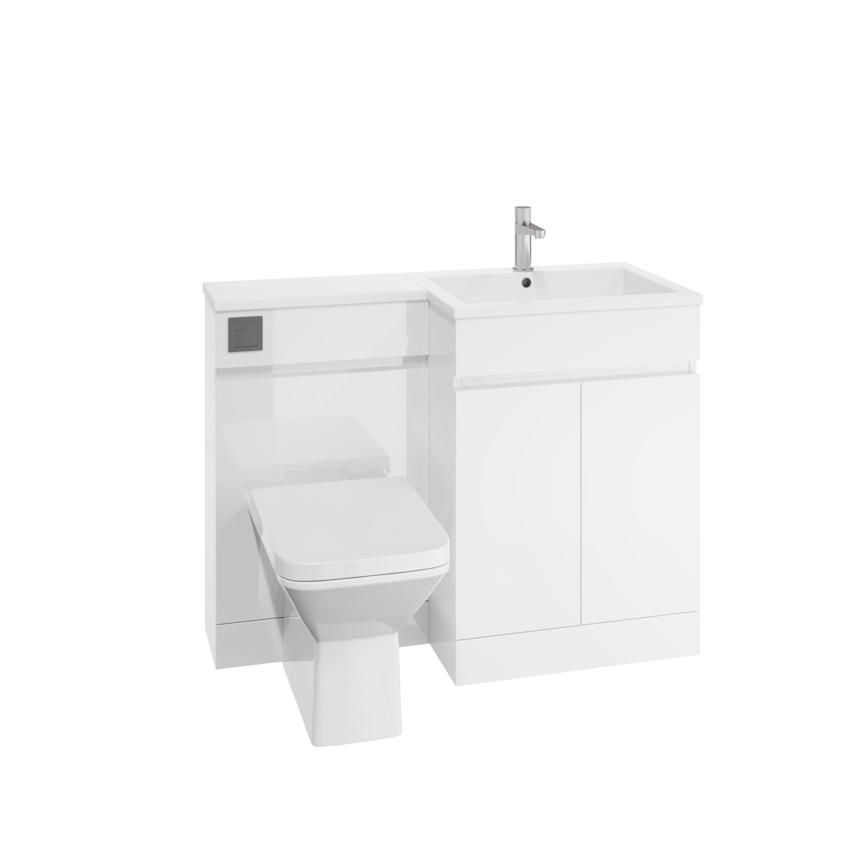Scudo Waterguard Gloss White PVC floorstanding vanity unit 665mm