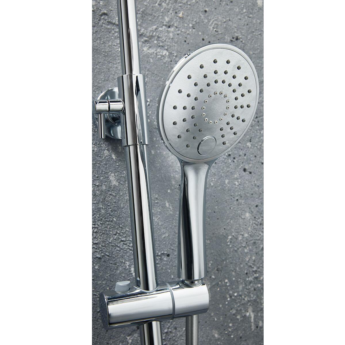 Scudo Messi cool touch round bar shower valve with adjustable rigid riser in chrome