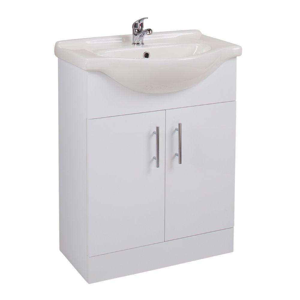 500mm Vanity Units White Compact & basin VTY058 from Premier