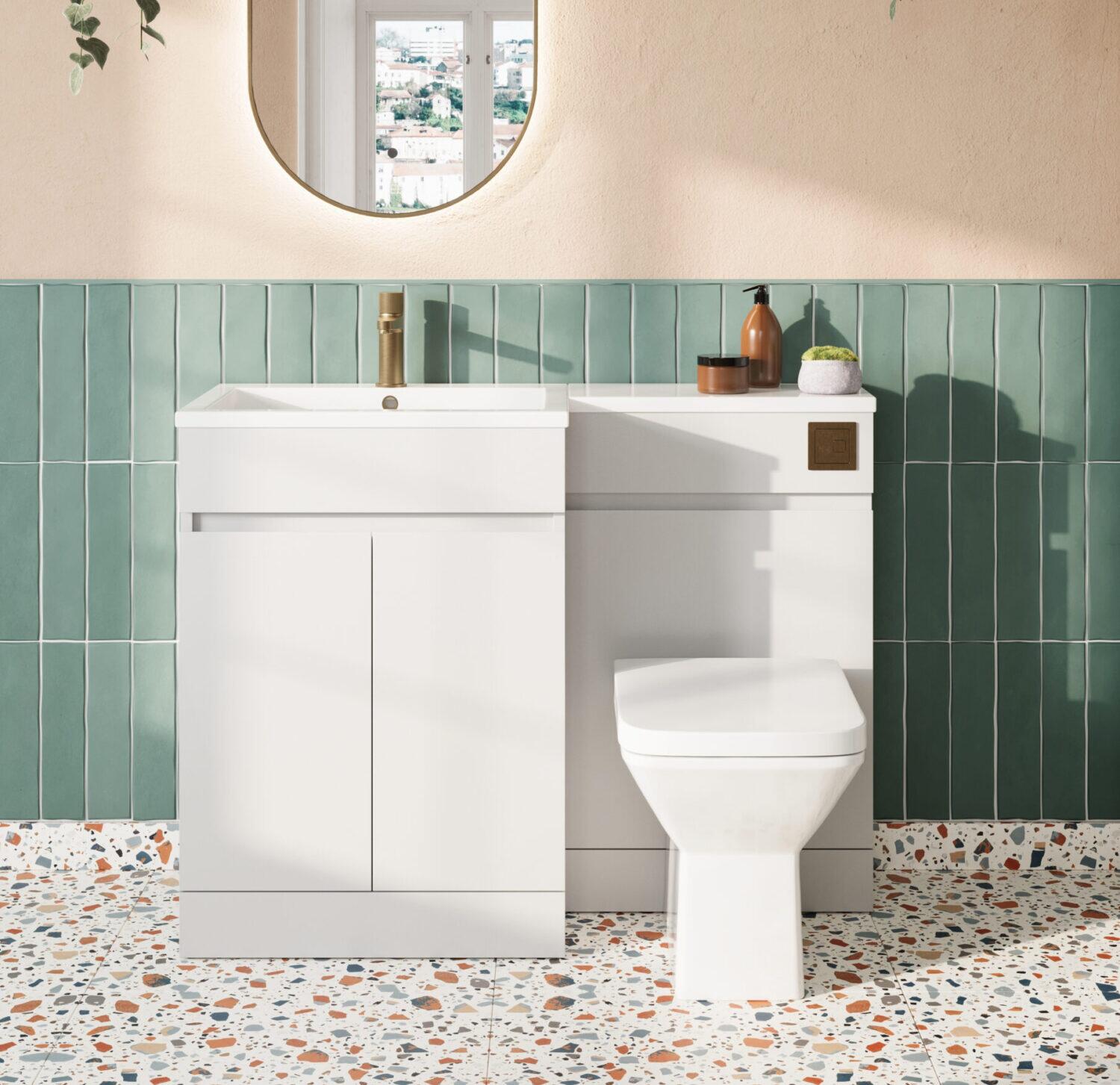 Scudo Waterguard 500mm WC Unit in gloss white PVC, contemporary style