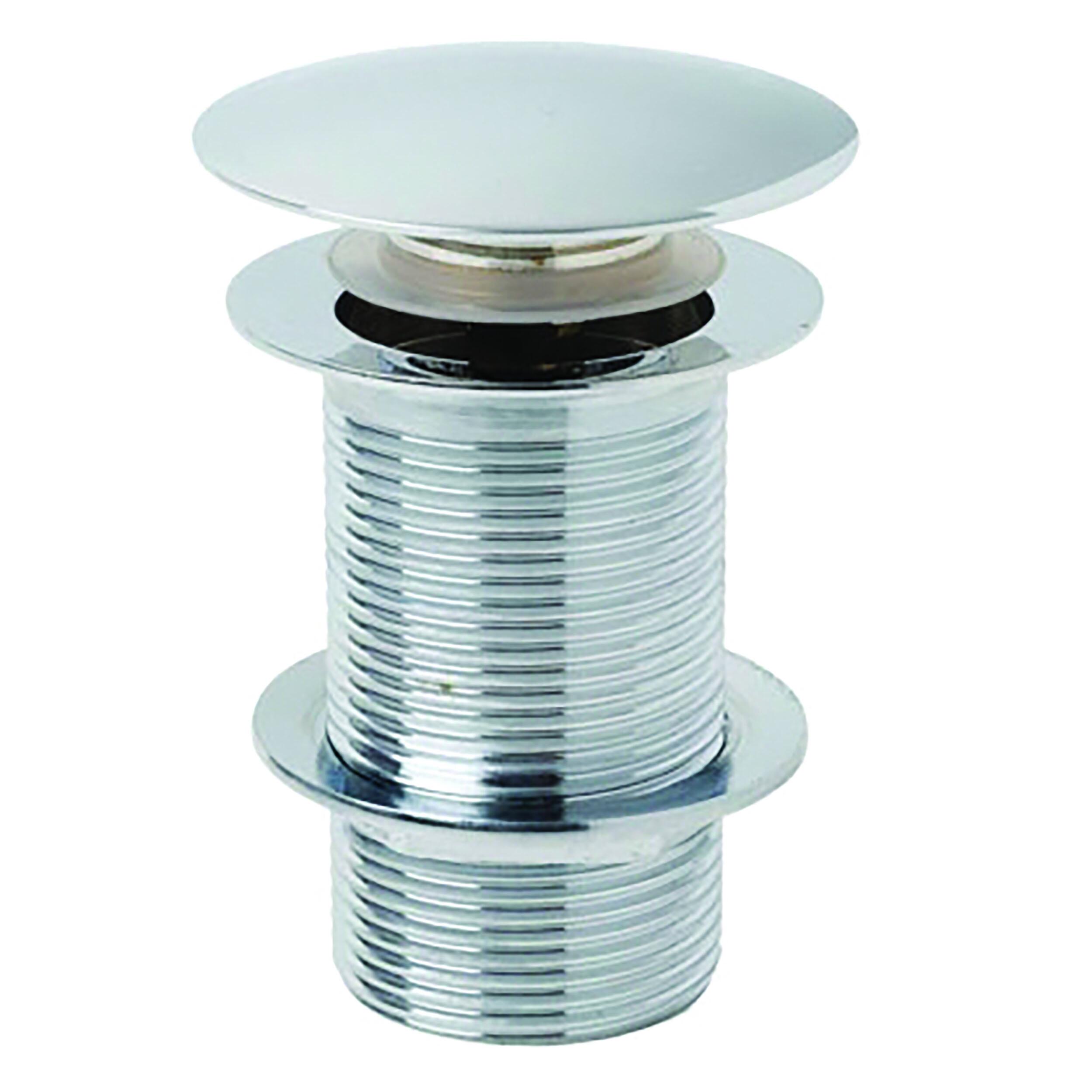 Scudo Round Dome Unslotted Sprung Basin Waste in polished chrome