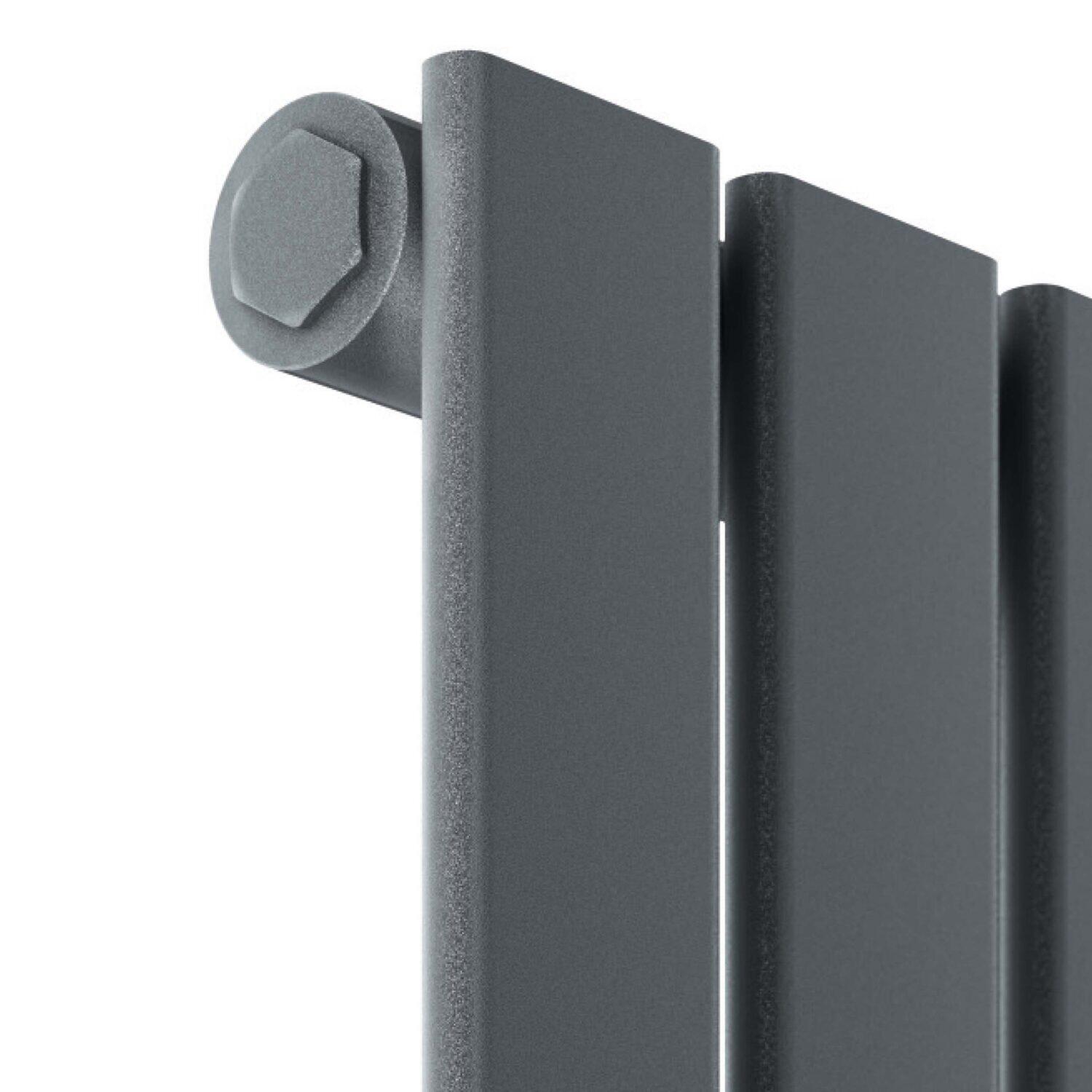 Scudo Bravo anthracite designer radiator, vertical single panel, 1800mm height
