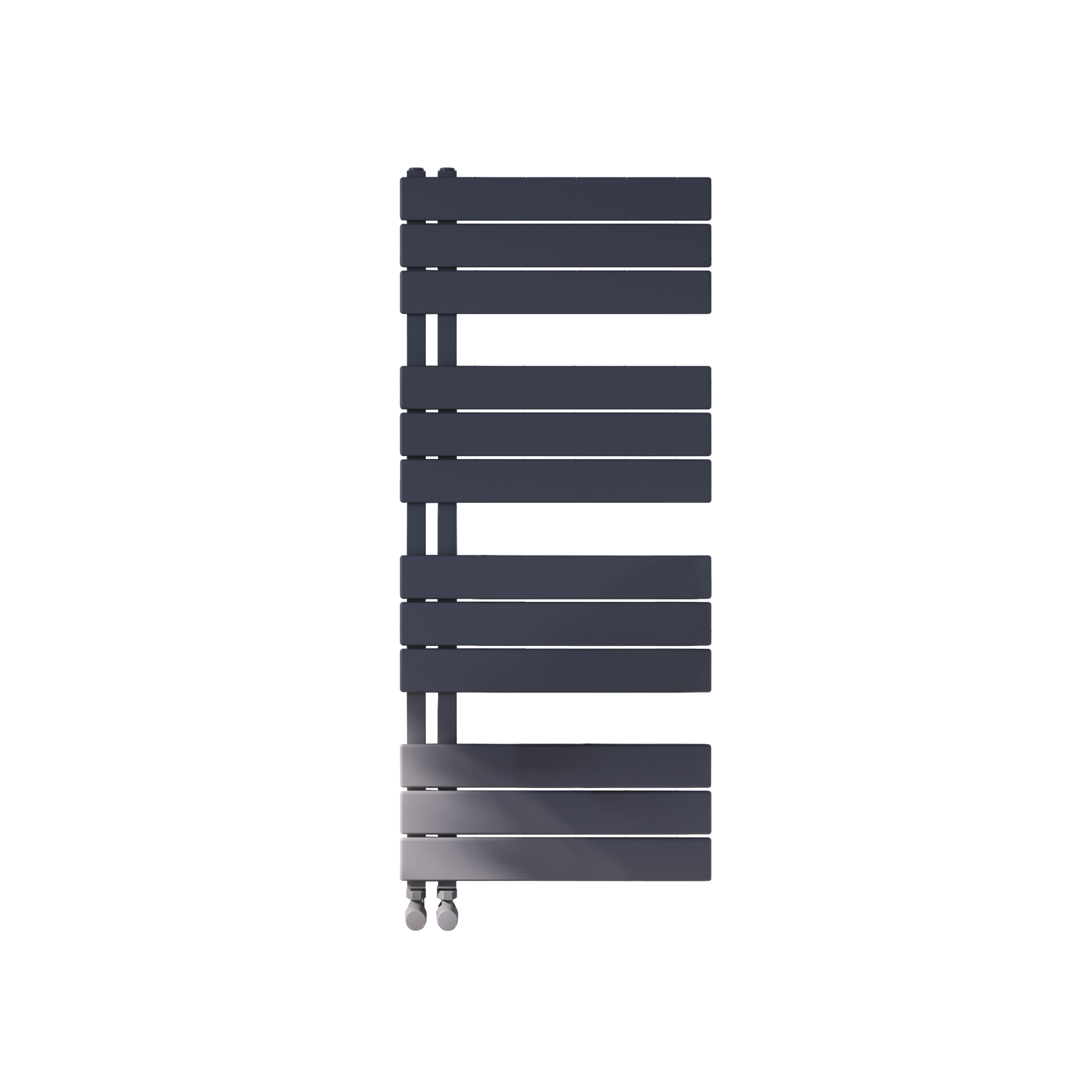 Scudo Thames anthracite designer towel radiator, 1150mm height, 500mm width, flat panel contemporary design