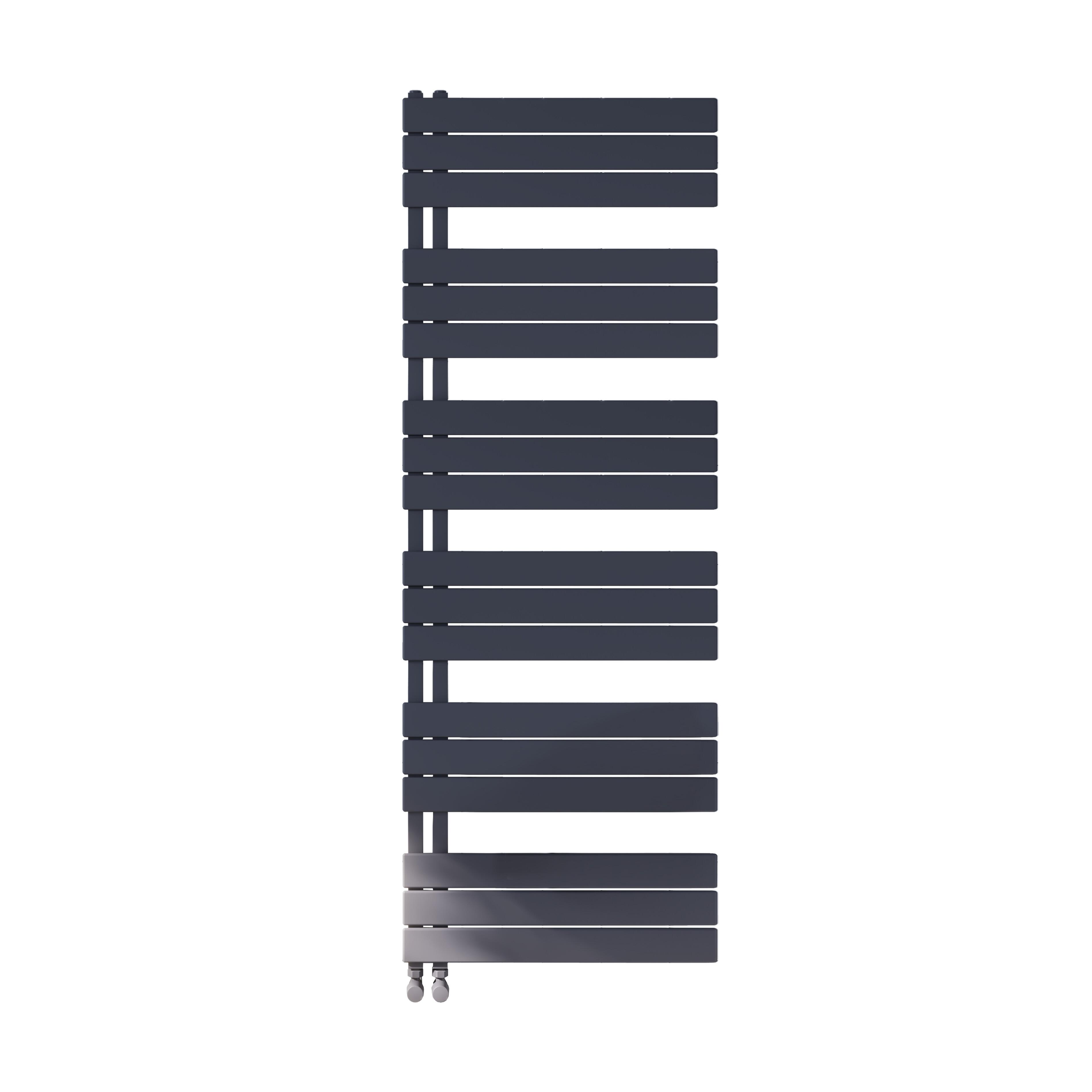 Scudo Thames anthracite designer towel radiator, flat panel construction, 1640mm height
