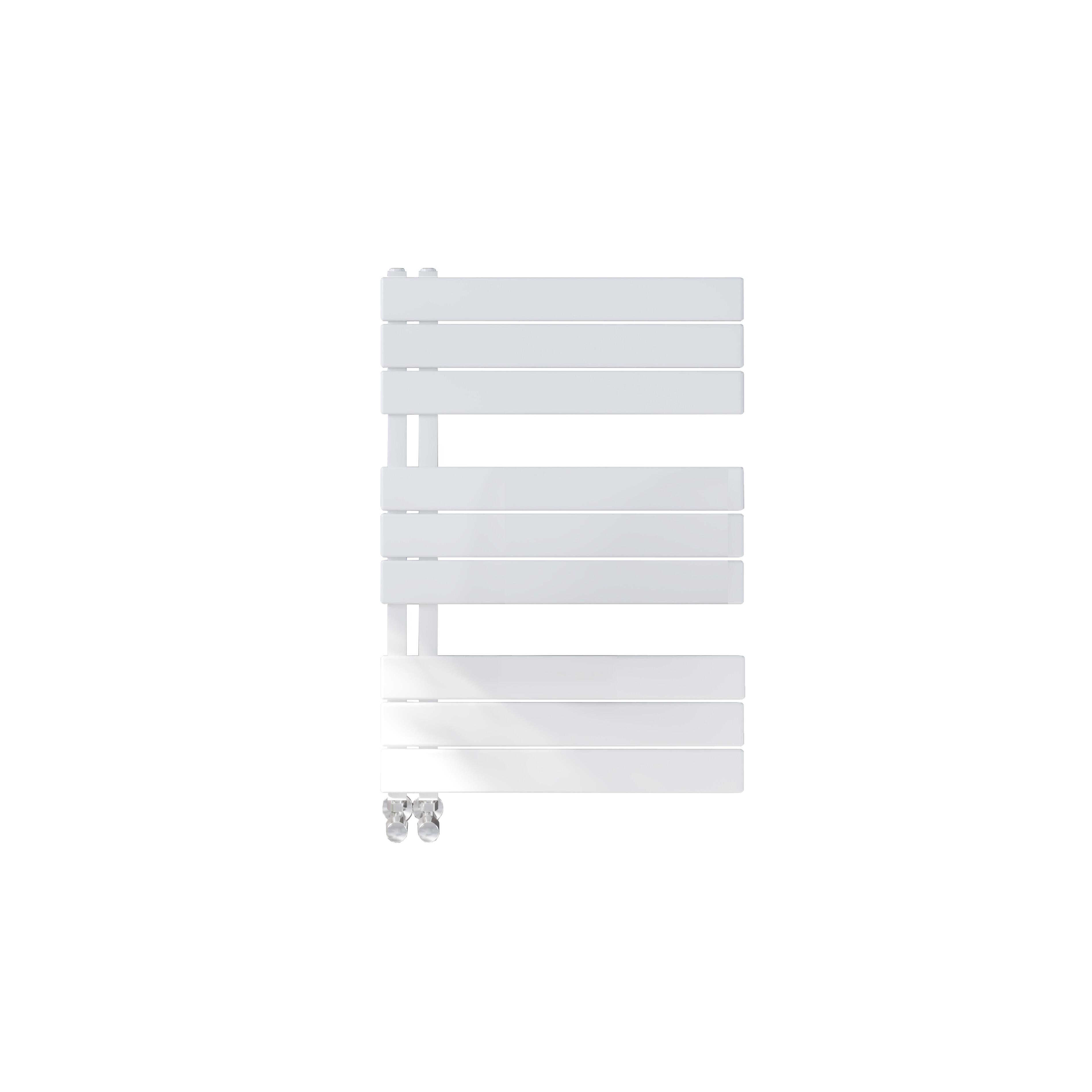 Scudo Thames white designer towel radiator, 800mm height by 600mm width