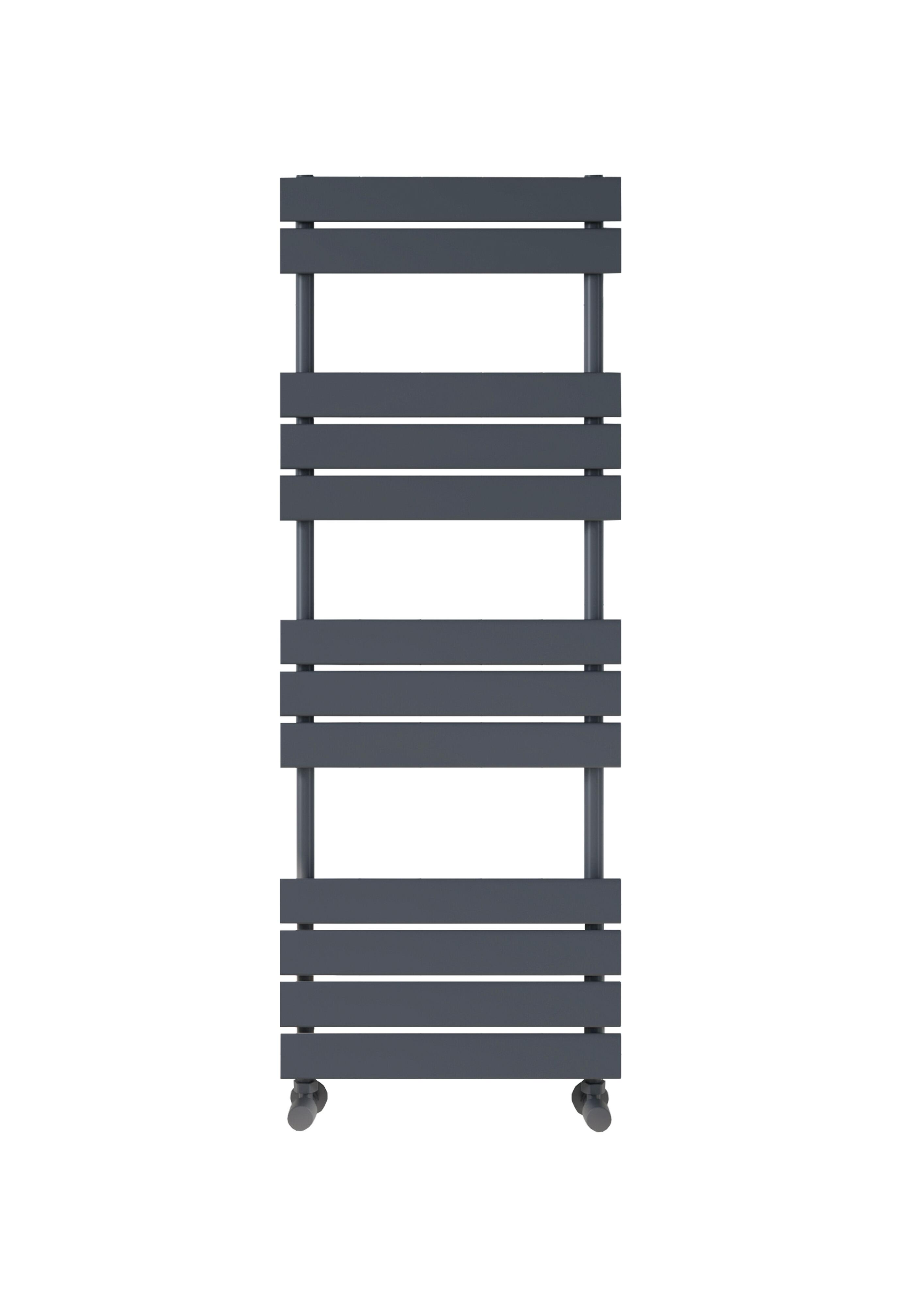 Scudo Life anthracite towel warmer, 1200mm x 600mm, ladder-style heated towel rail, low carbon steel