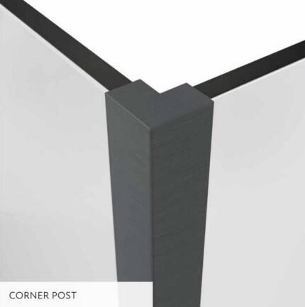 Scudo black corner post for shower enclosure, fixing type