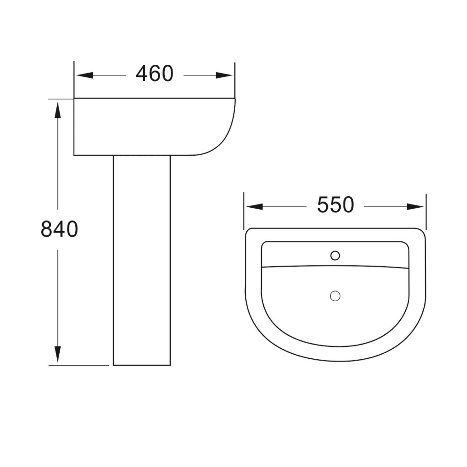 Scudo Deia White Full Pedestal for bathroom basin