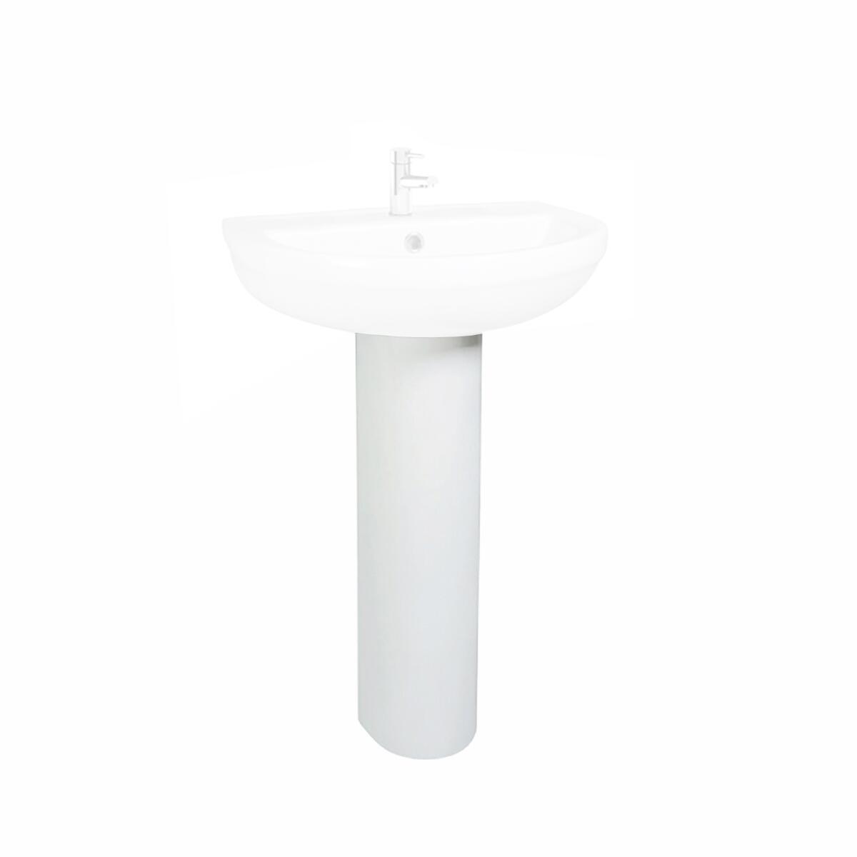 Scudo Spa Full Pedestal in White, modern round design