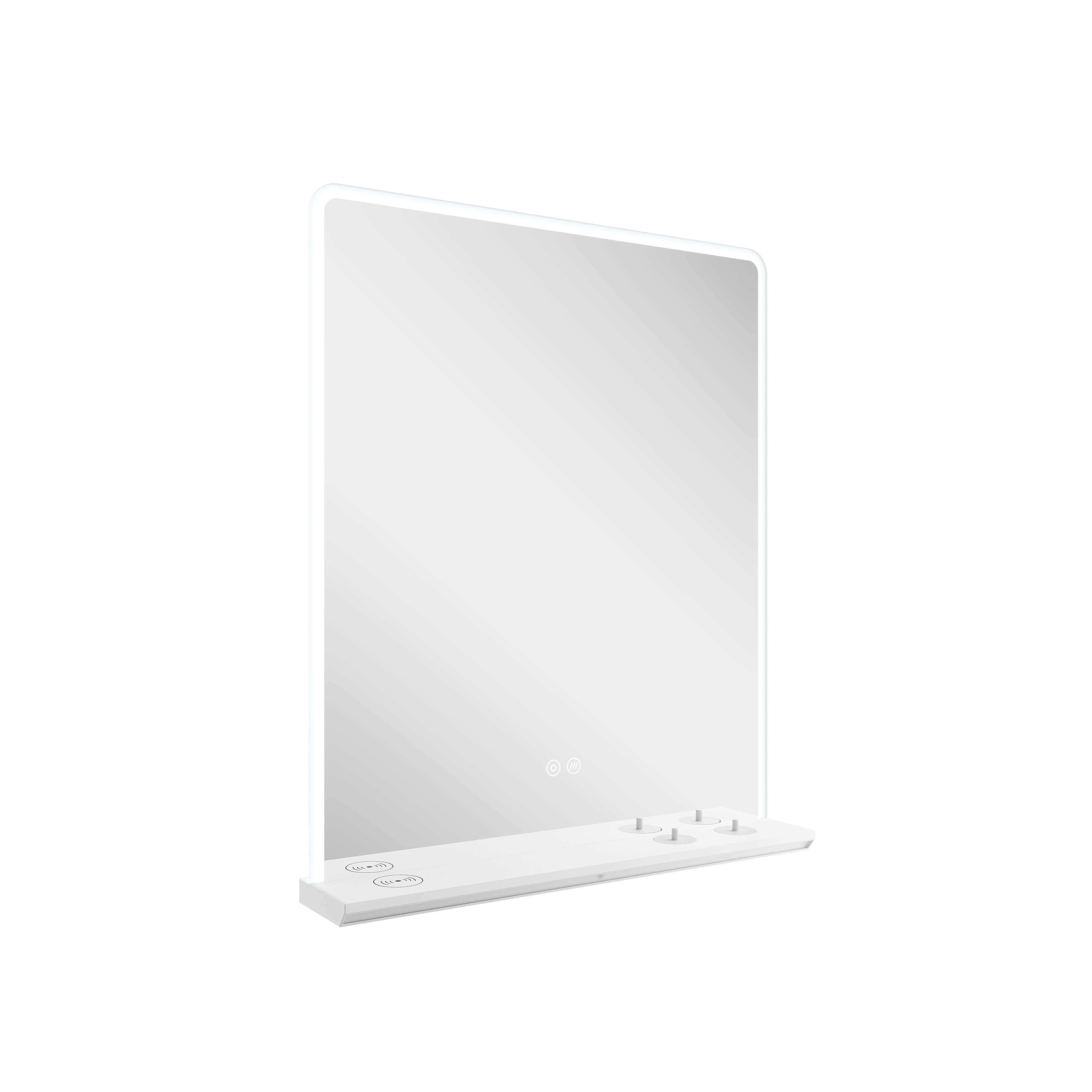Scudo Charj 600x700mm LED illuminated rectangular bathroom mirror