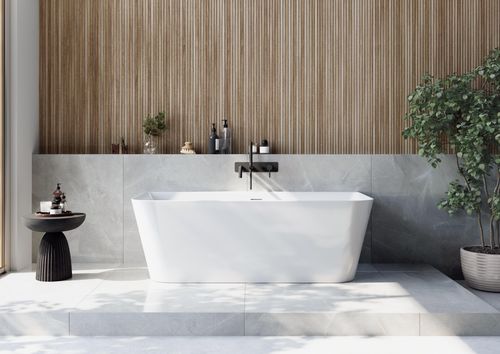 Scudo Porto white back to wall freestanding bath 1700x800mm