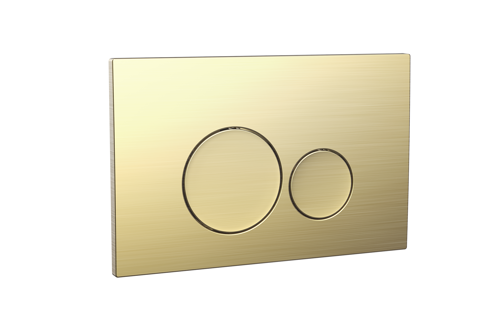 Scudo Round dual flush button in brushed brass, made from ABS material