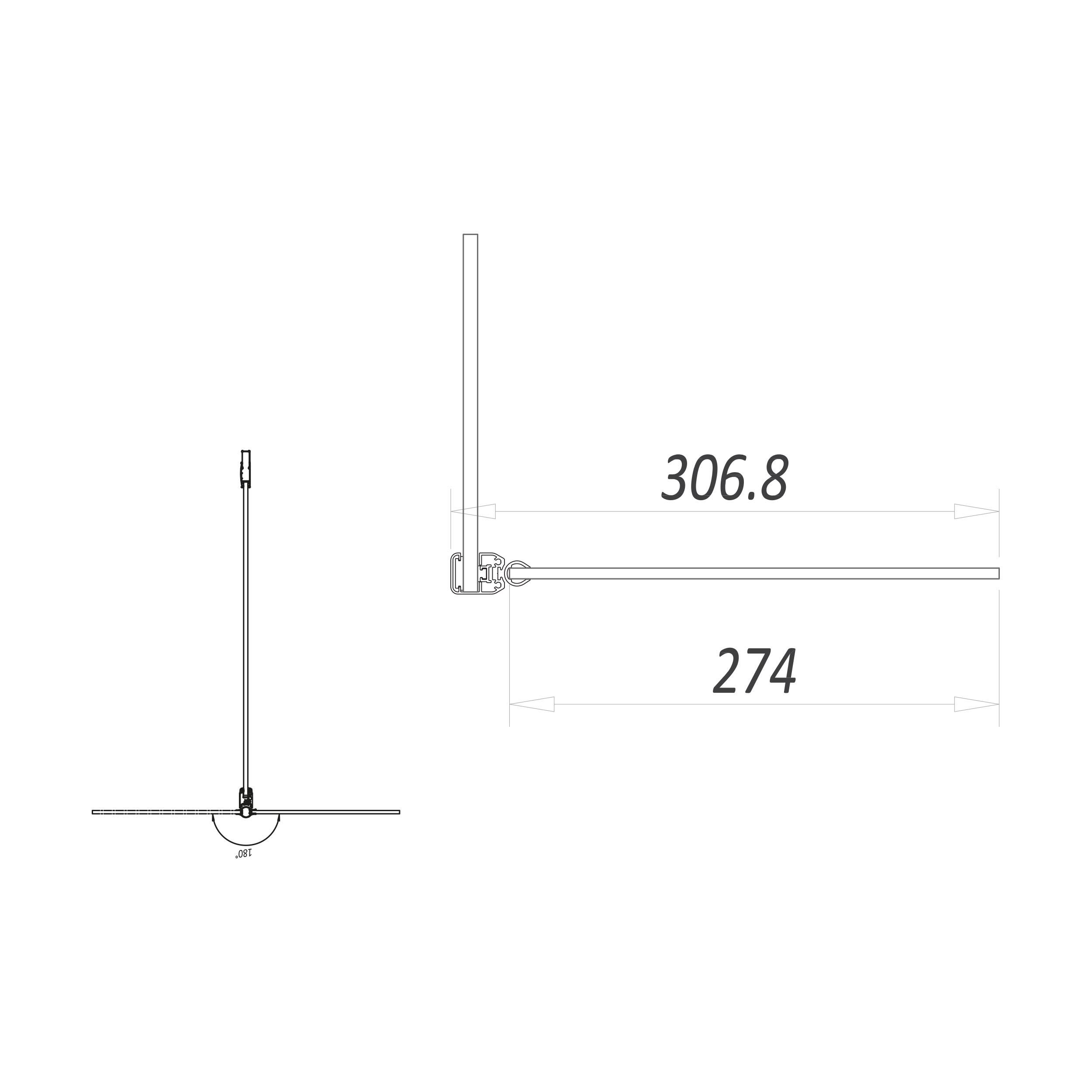 Scudo S8 Gunmetal Flipper Panel, 2000mm x 275mm, 6mm clear easy-clean glass