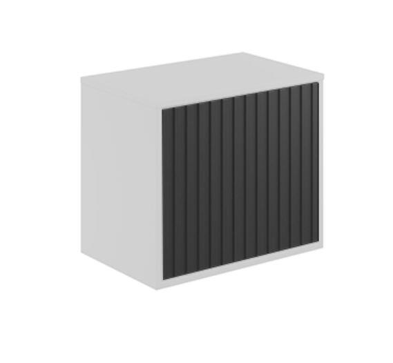 Scudo Alfie black fluted drawer front, 540mm width x 476mm height, floorstanding vanity unit component