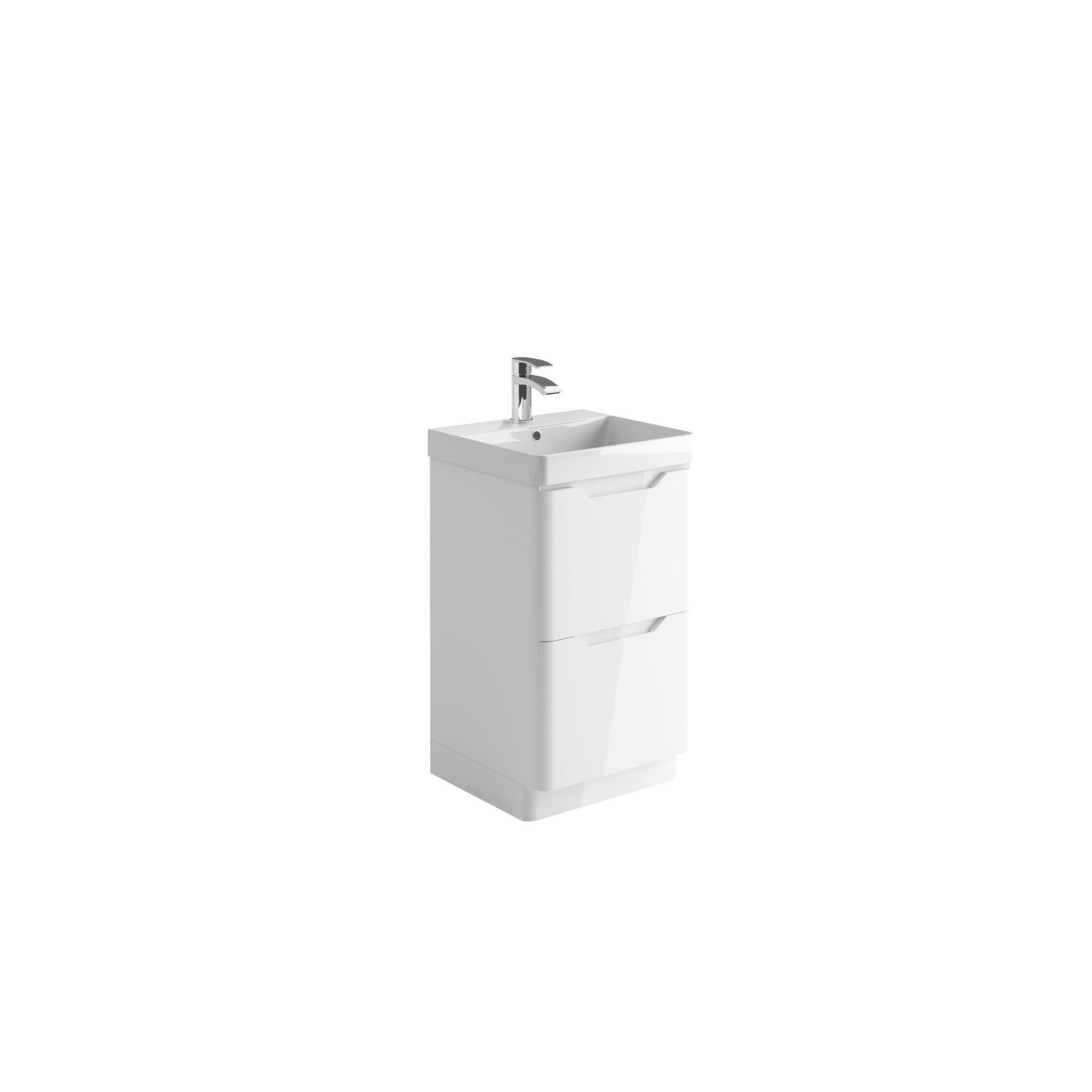 Scudo Ella white melamine floorstanding bathroom unit 474mm
